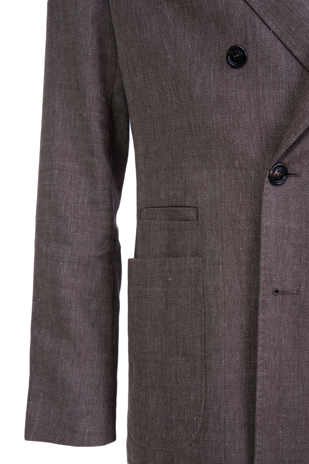 BRUNELLO CUCINELLI | Double Breast Herringbone Jacket | Brown
