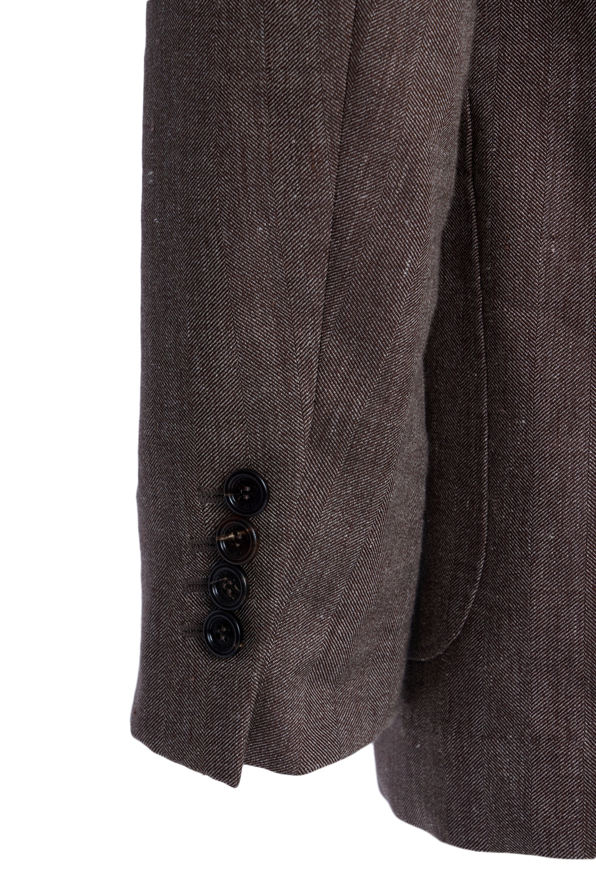 BRUNELLO CUCINELLI | Double Breast Herringbone Jacket | Brown
