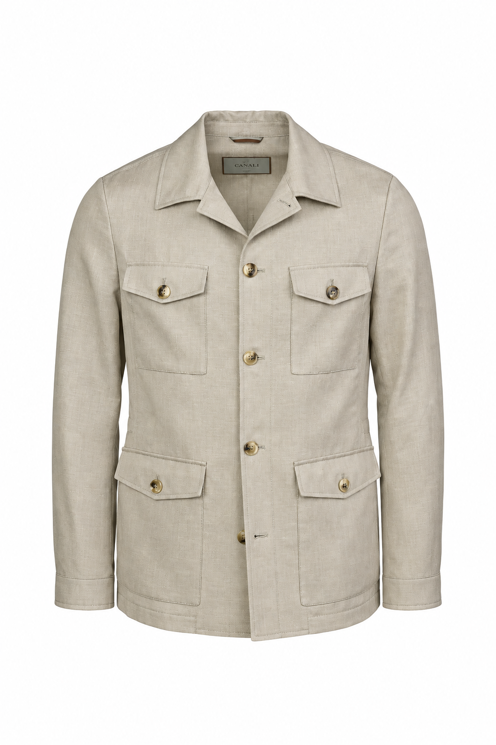 CANALI | 4 Button Safari Jacket | Beige