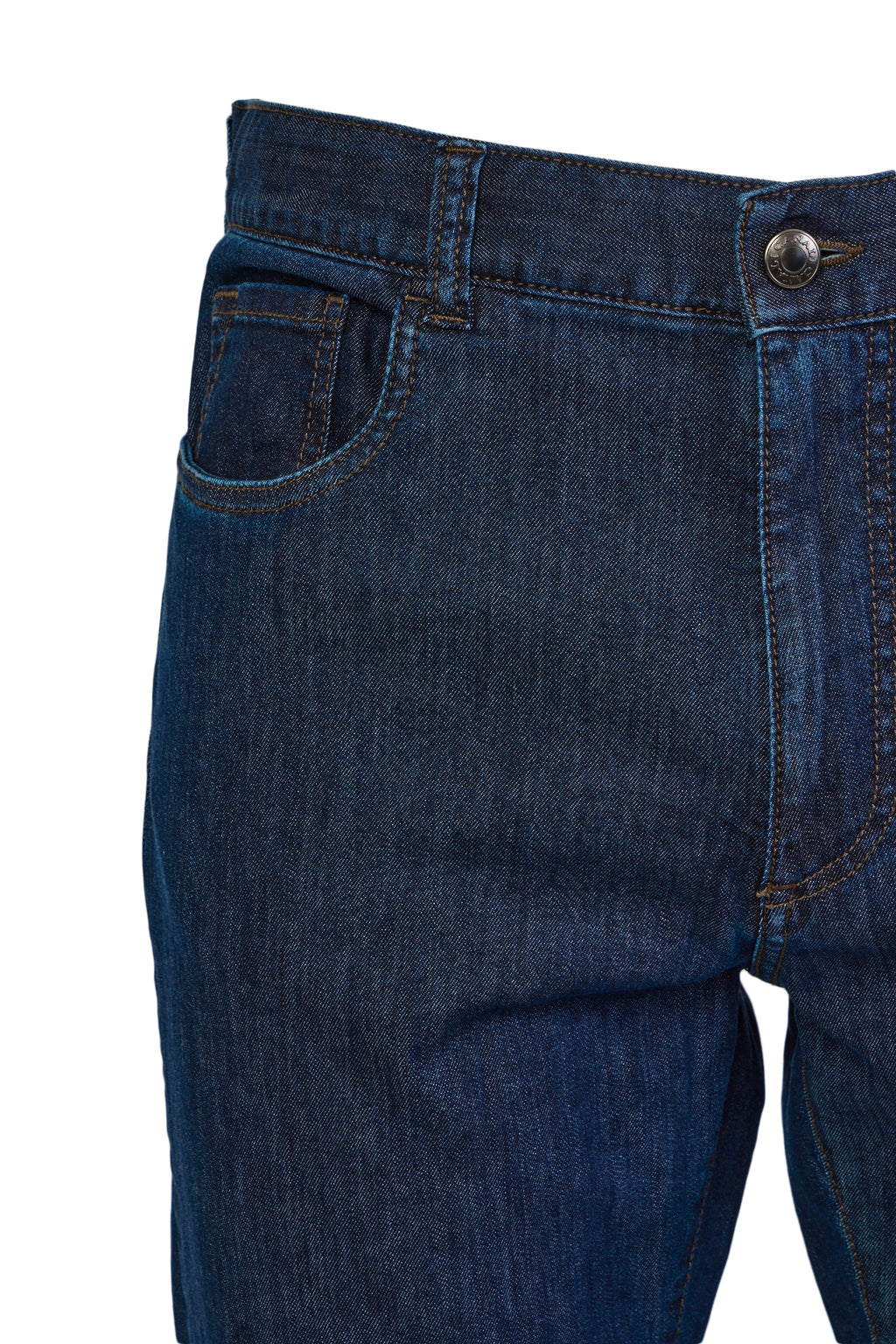 CANALI | Jeans With Brown Stitching | Dark Denim