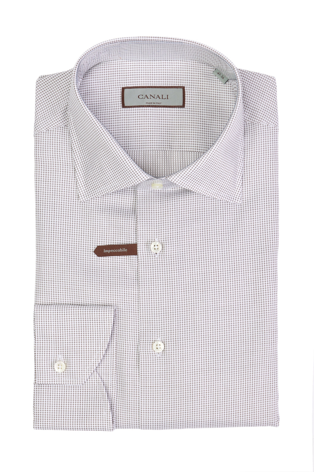CANALI | Cross-Check Pattern Shirt | Dark Brown