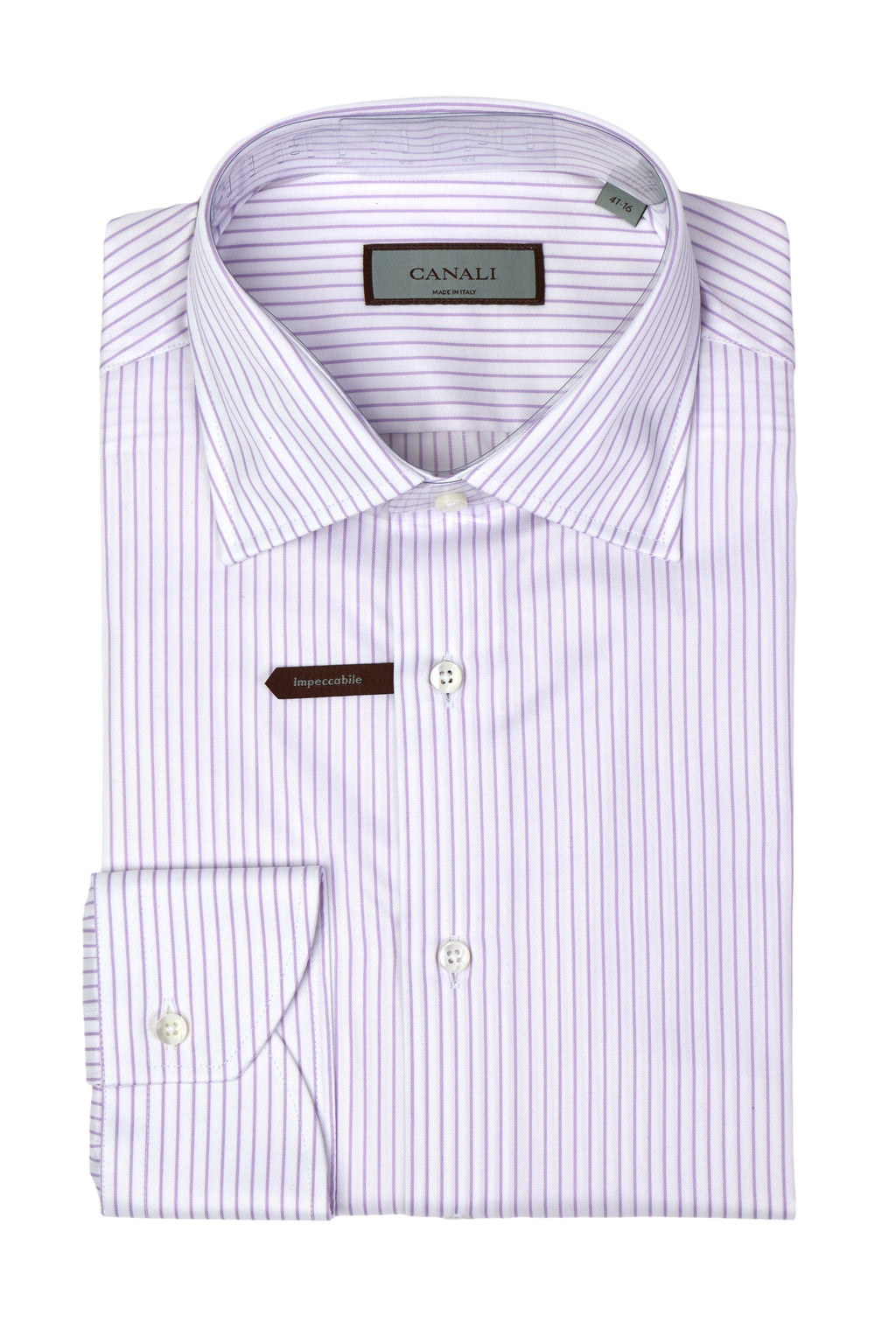 CANALI | Striped Shirt | Lilac & White