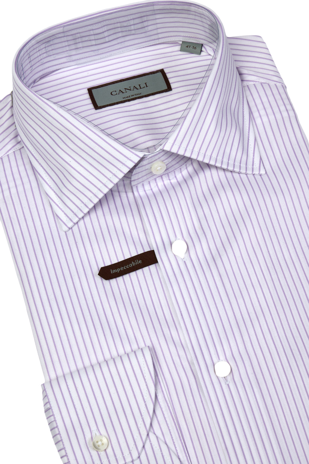 CANALI | Striped Shirt | Lilac & White