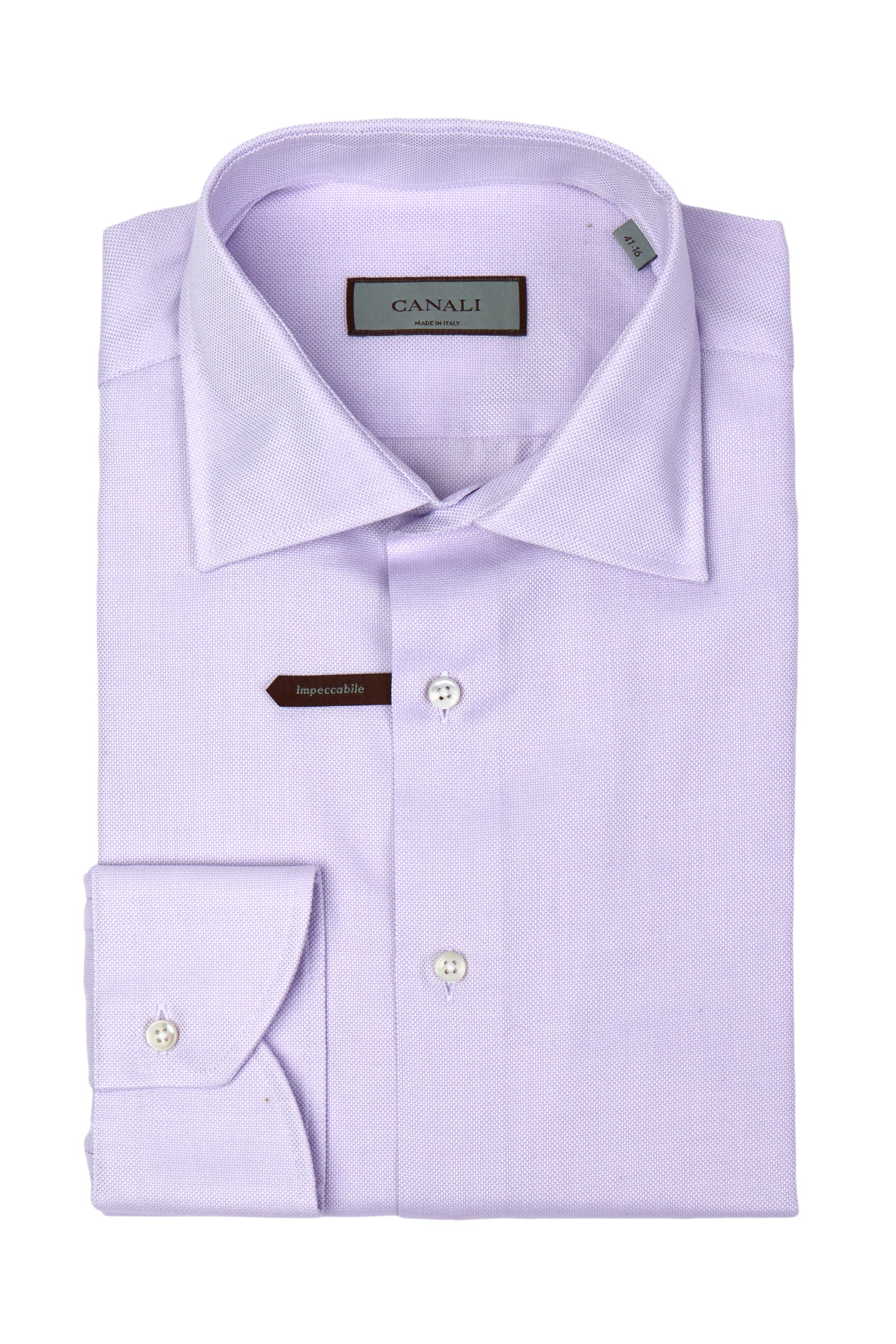 CANALI | Textured Cotton Shirt | Purple