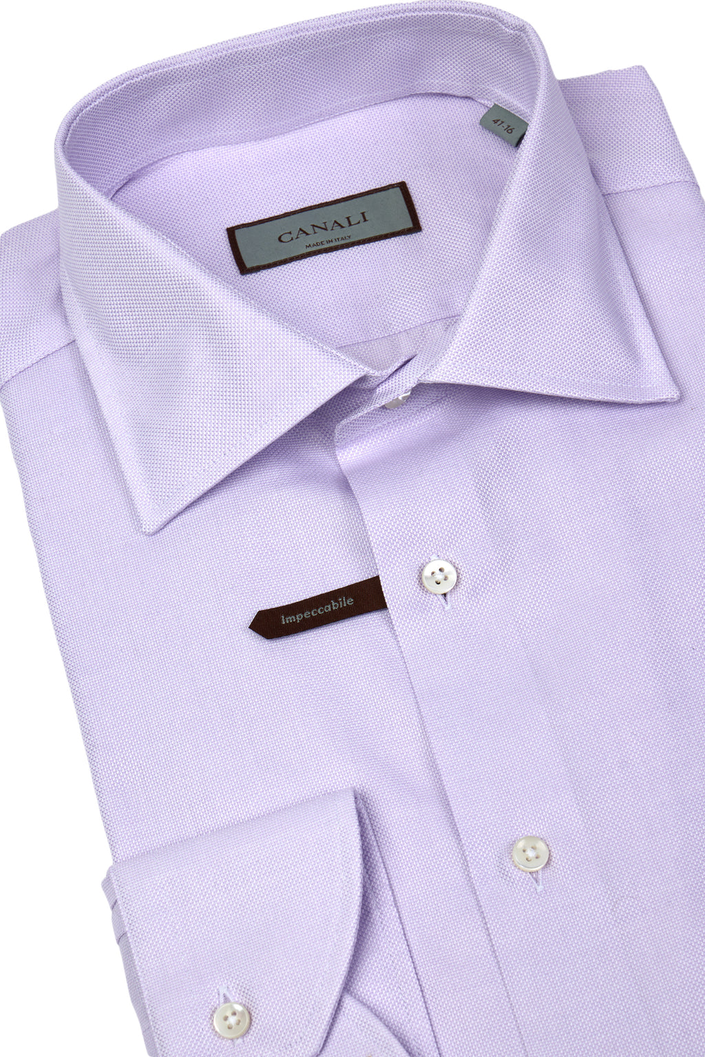 CANALI | Textured Cotton Shirt | Purple