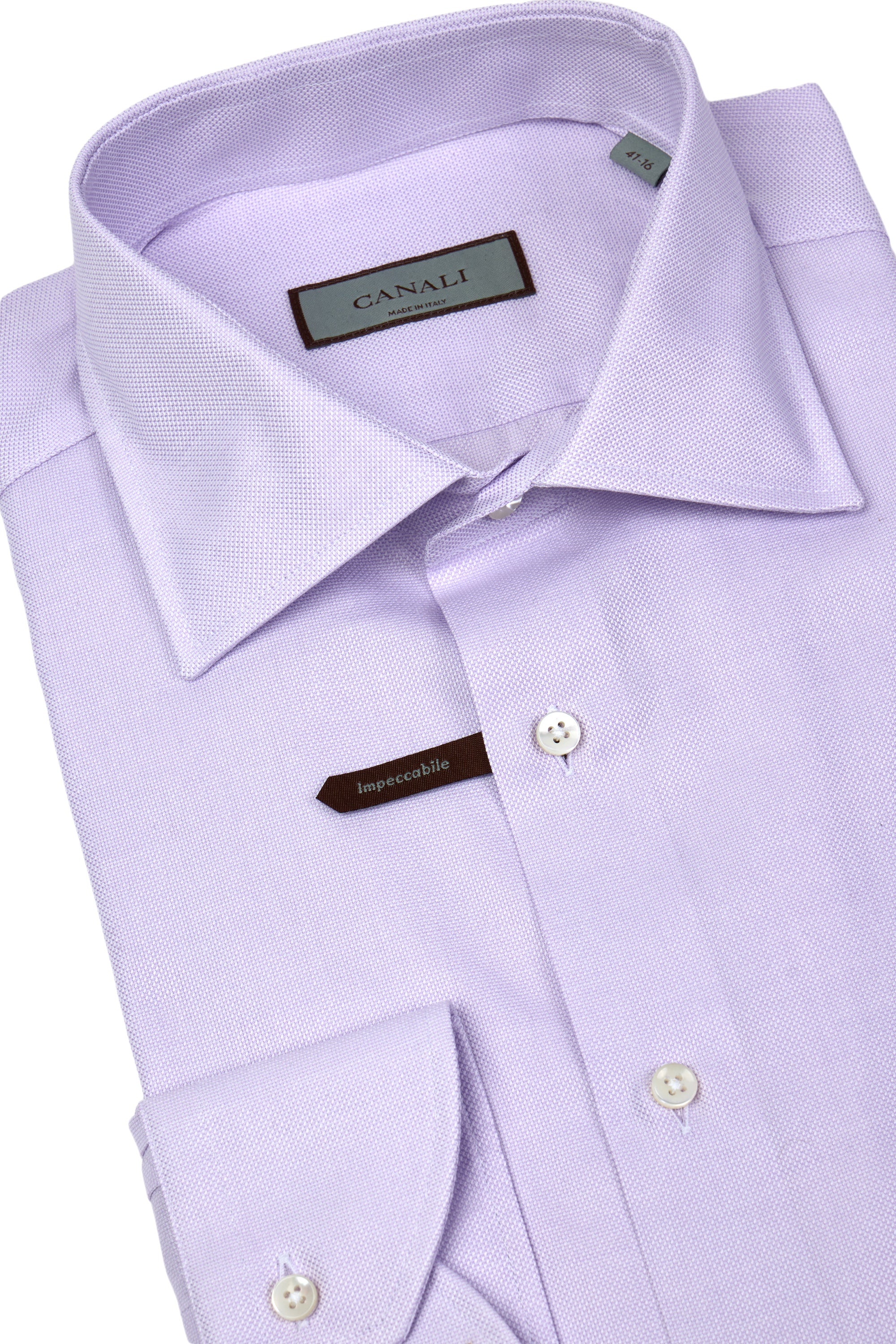 CANALI | Textured Cotton Shirt | Purple