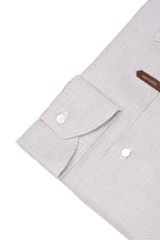 CANALI | Cross-Check Pattern Shirt | Dark Brown