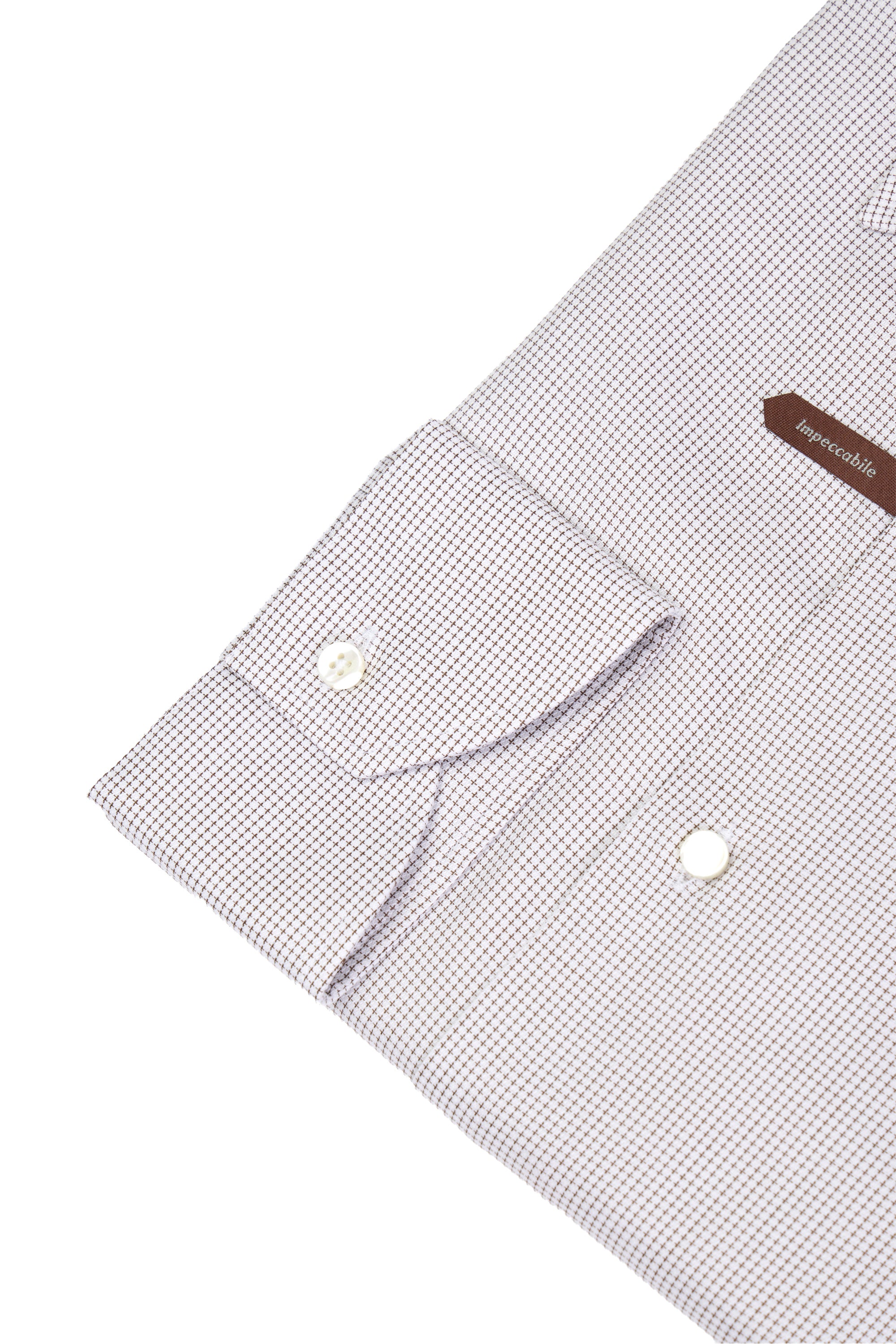 CANALI | Cross-Check Pattern Shirt | Dark Brown