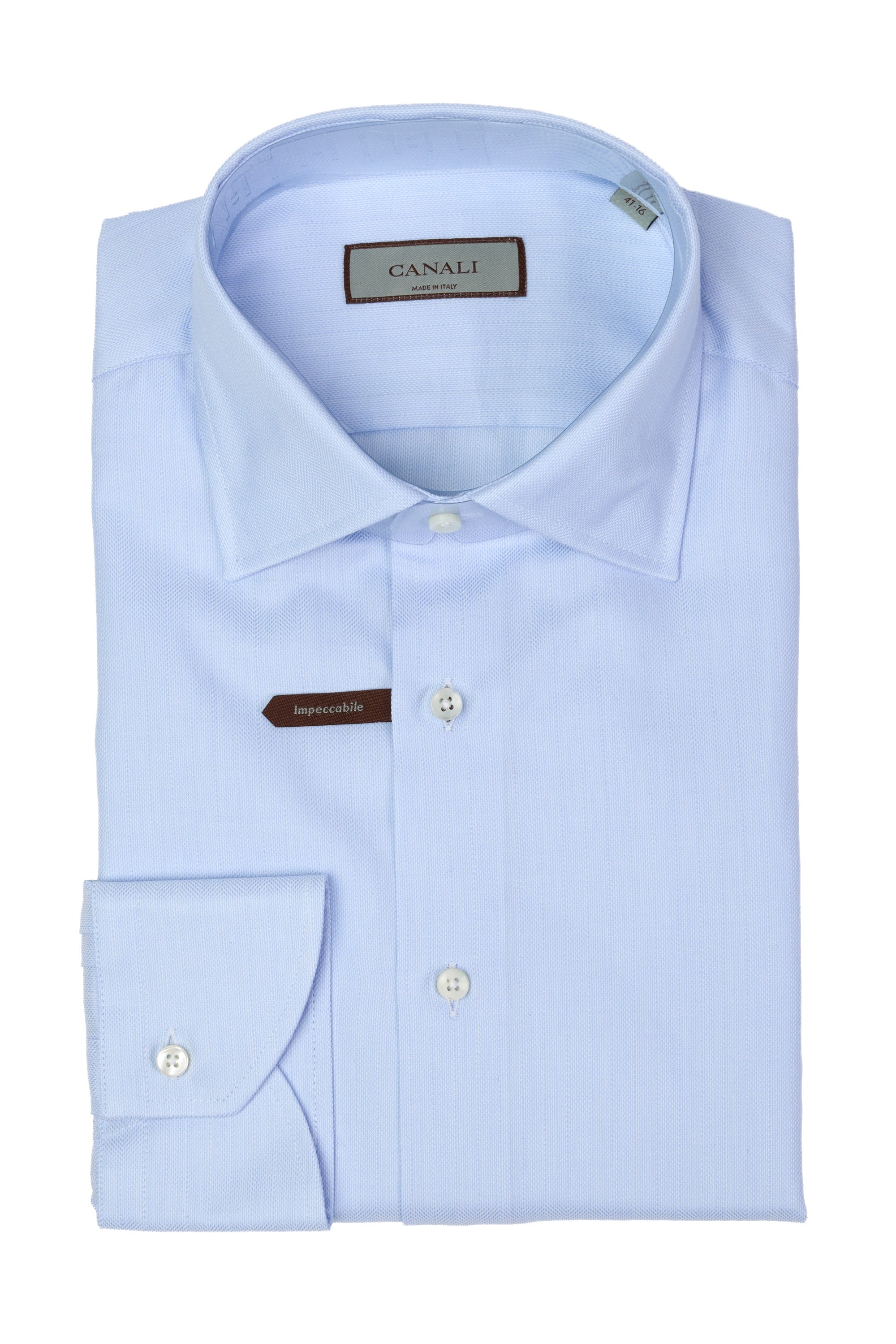 CANALI | Herringbone Twill Shirt | Blue