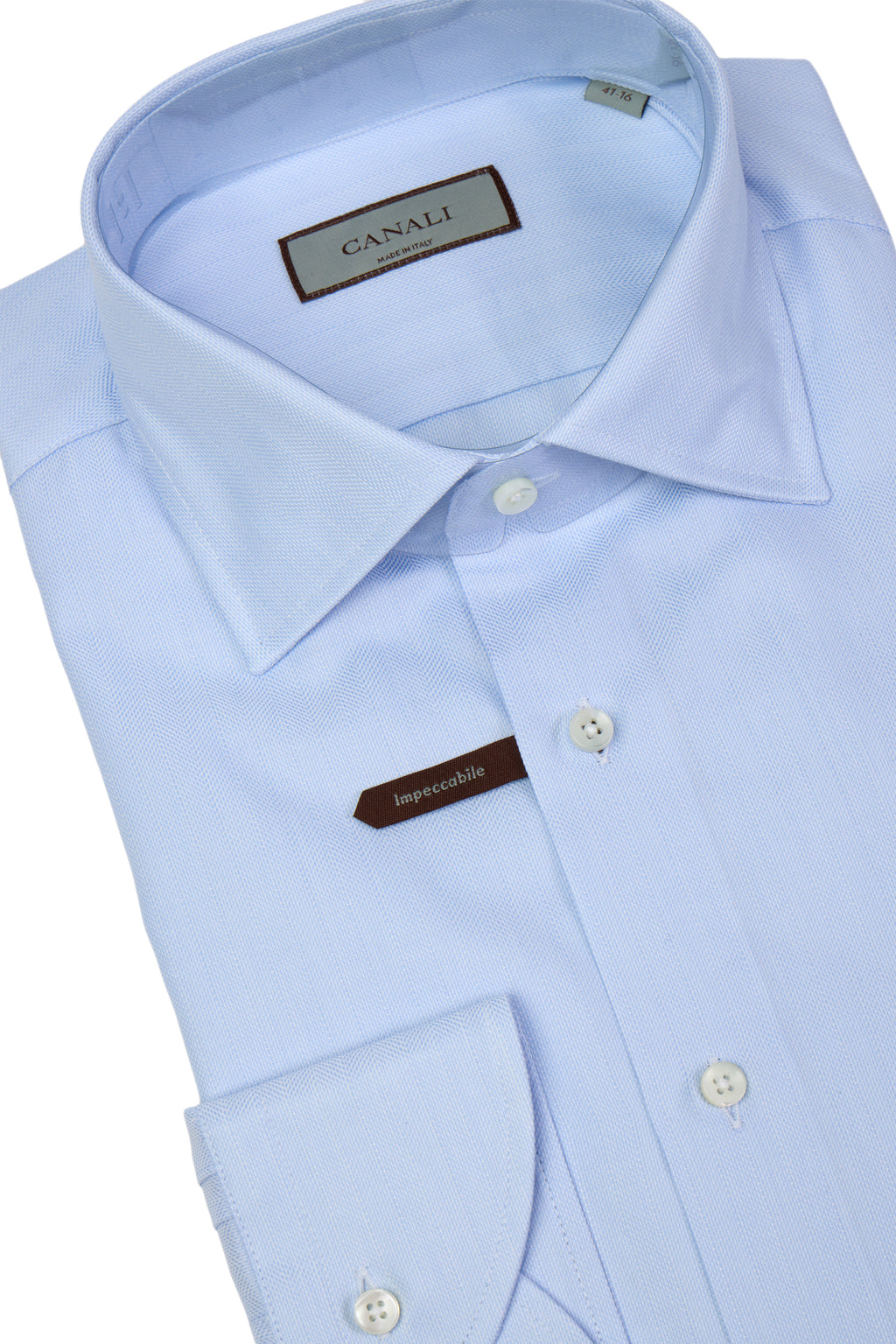 CANALI | Herringbone Twill Shirt | Blue