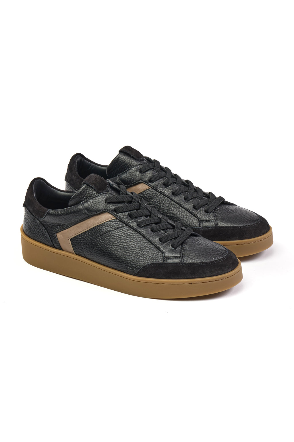 CANALI | Sneaker With Brown Trim | Black