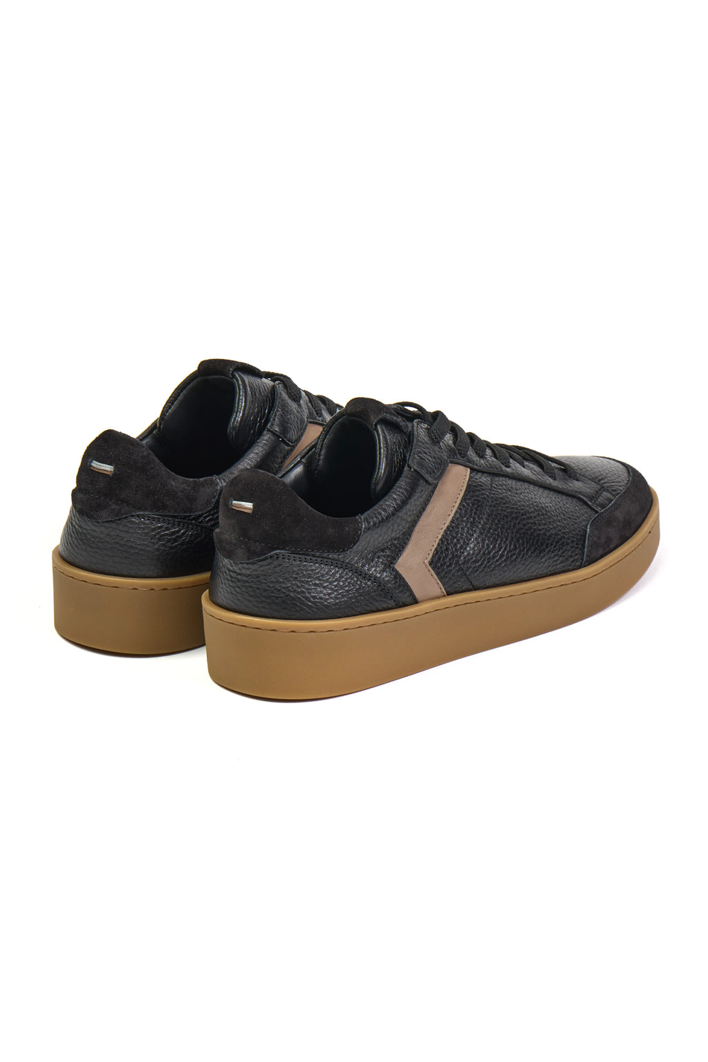 CANALI | Sneaker With Brown Trim | Black