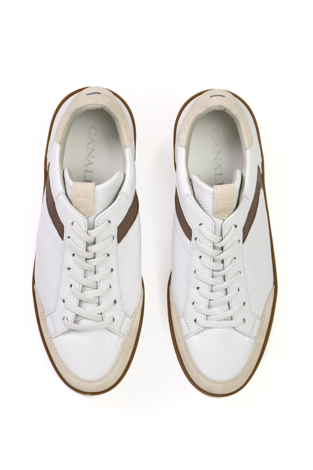 CANALI | Sneaker With Brown Trim | White