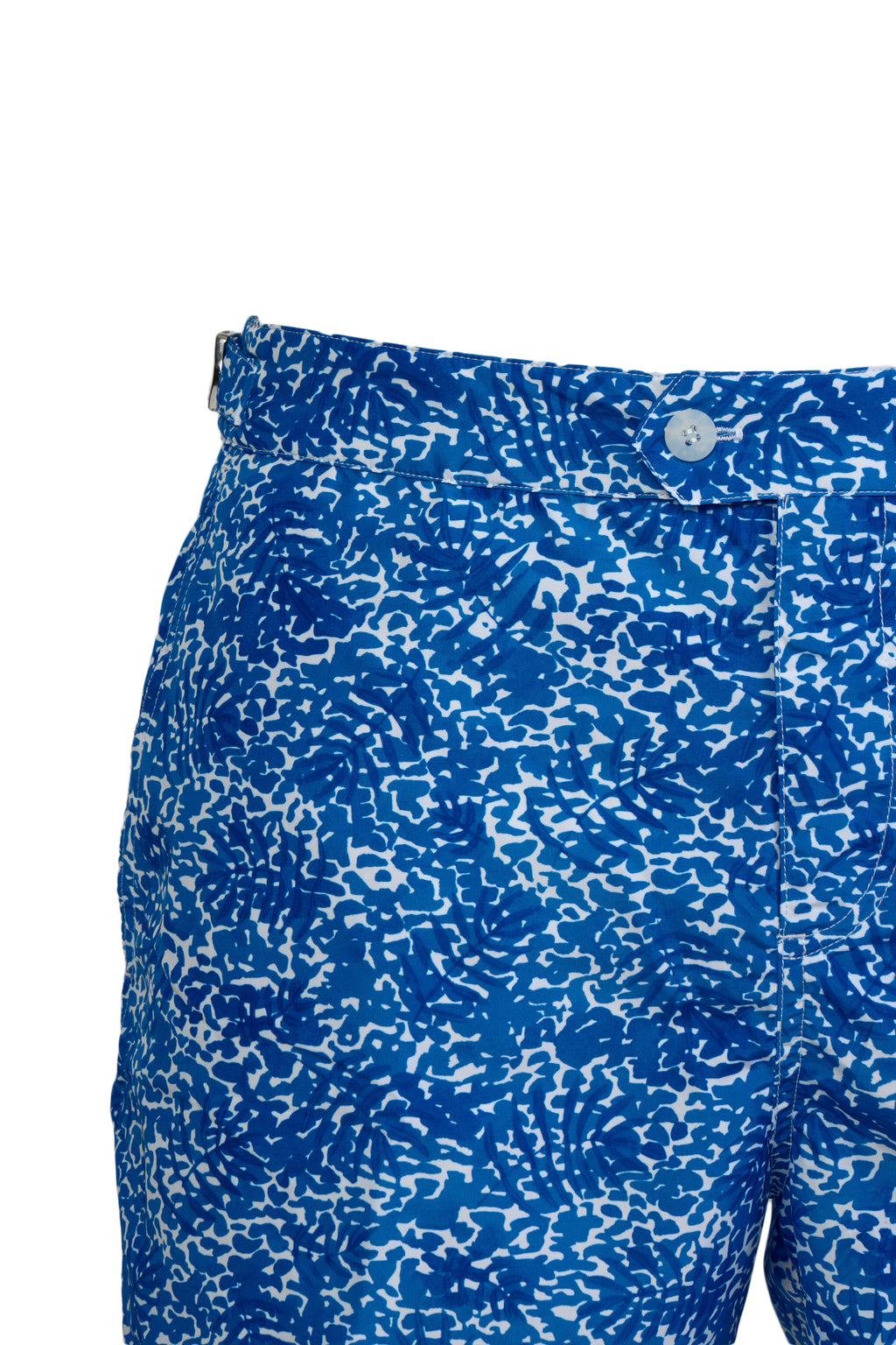 FEDELI | Daniel Splash & Palms Swim Shorts | Mid-Blue