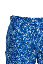 FEDELI | Daniel Splash & Palms Swim Shorts | Mid-Blue