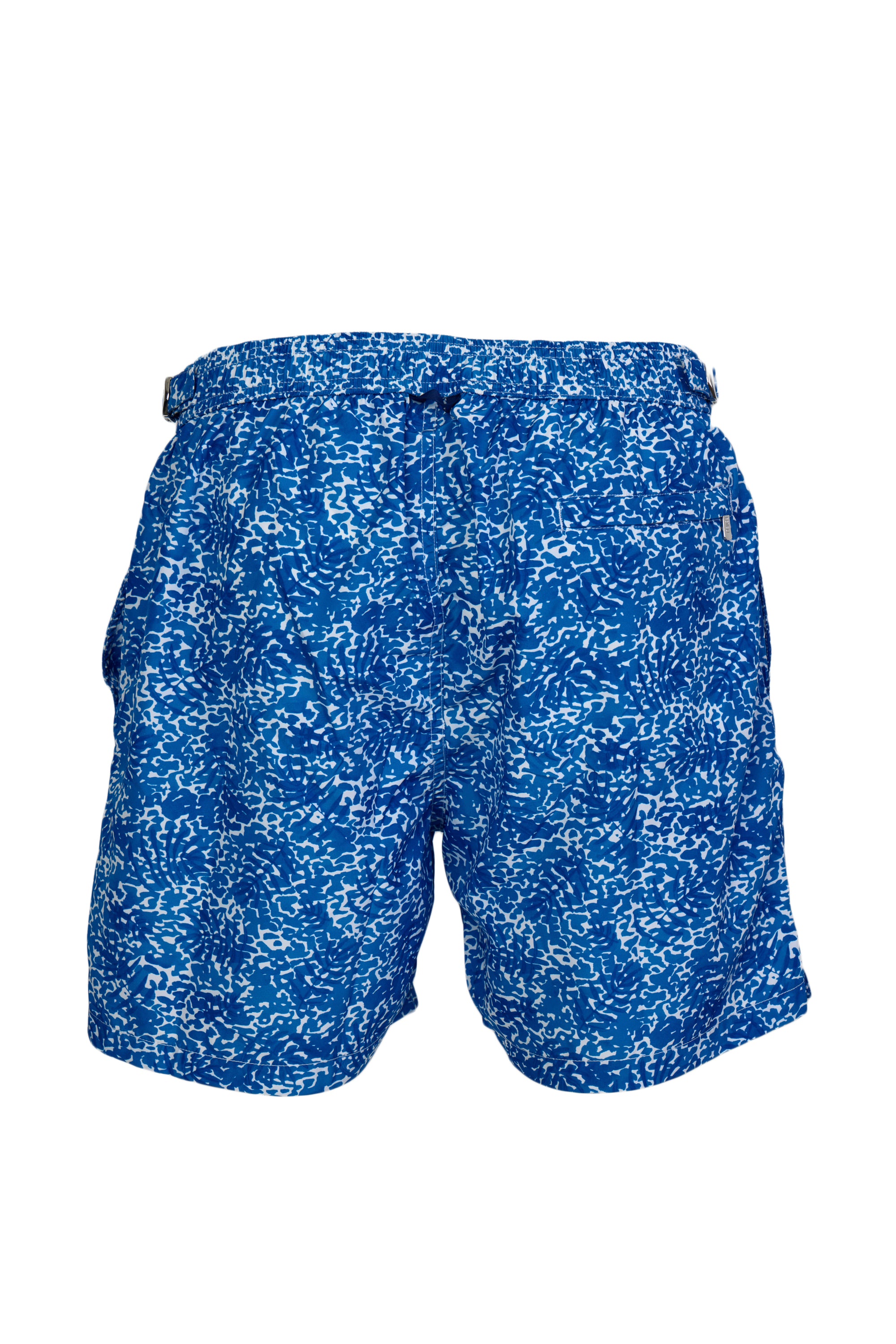 FEDELI | Daniel Splash & Palms Swim Shorts | Mid-Blue