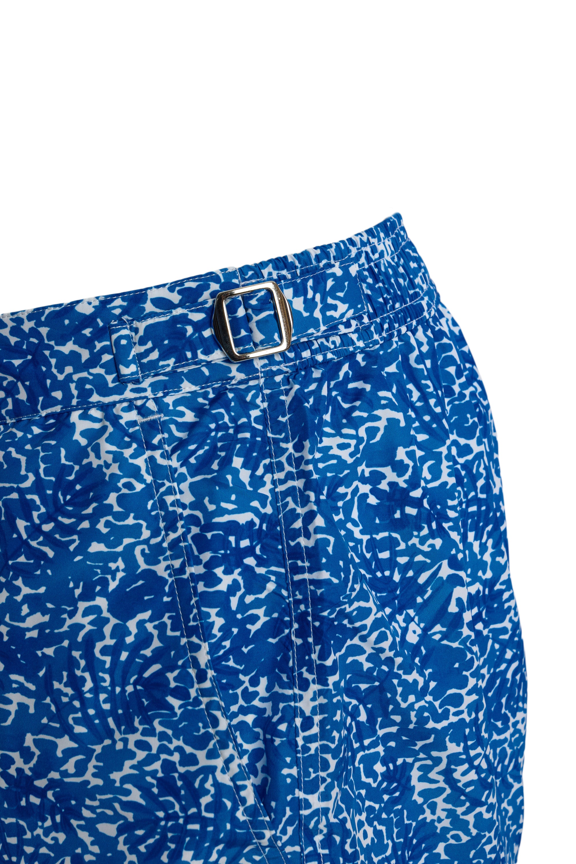 FEDELI | Daniel Splash & Palms Swim Shorts | Mid-Blue
