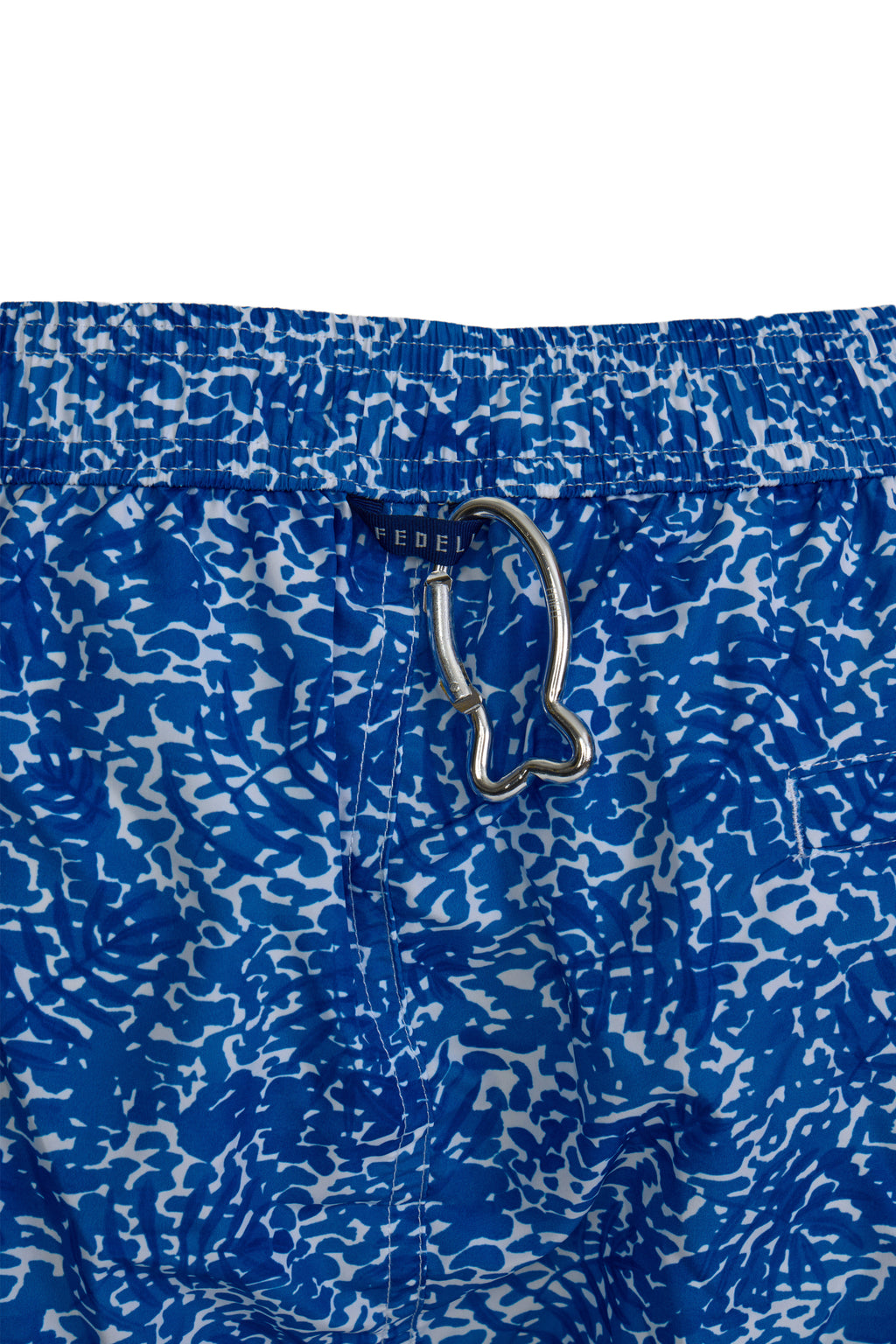 FEDELI | Daniel Splash & Palms Swim Shorts | Mid-Blue