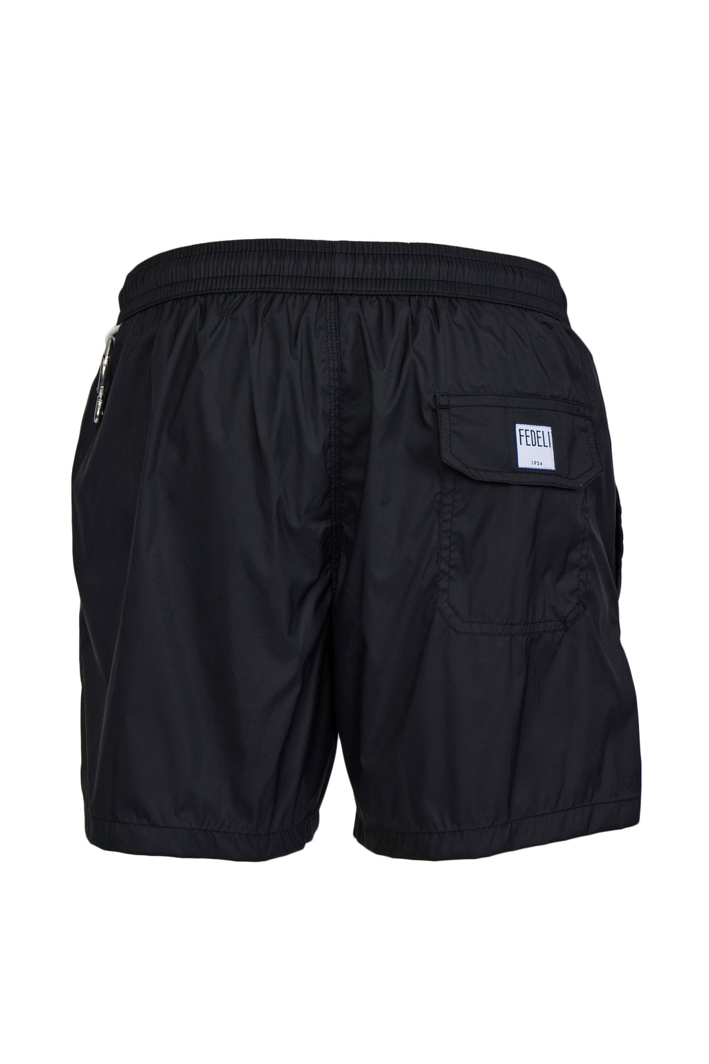 FEDELI | Madeira Plain Swim Shorts | Black
