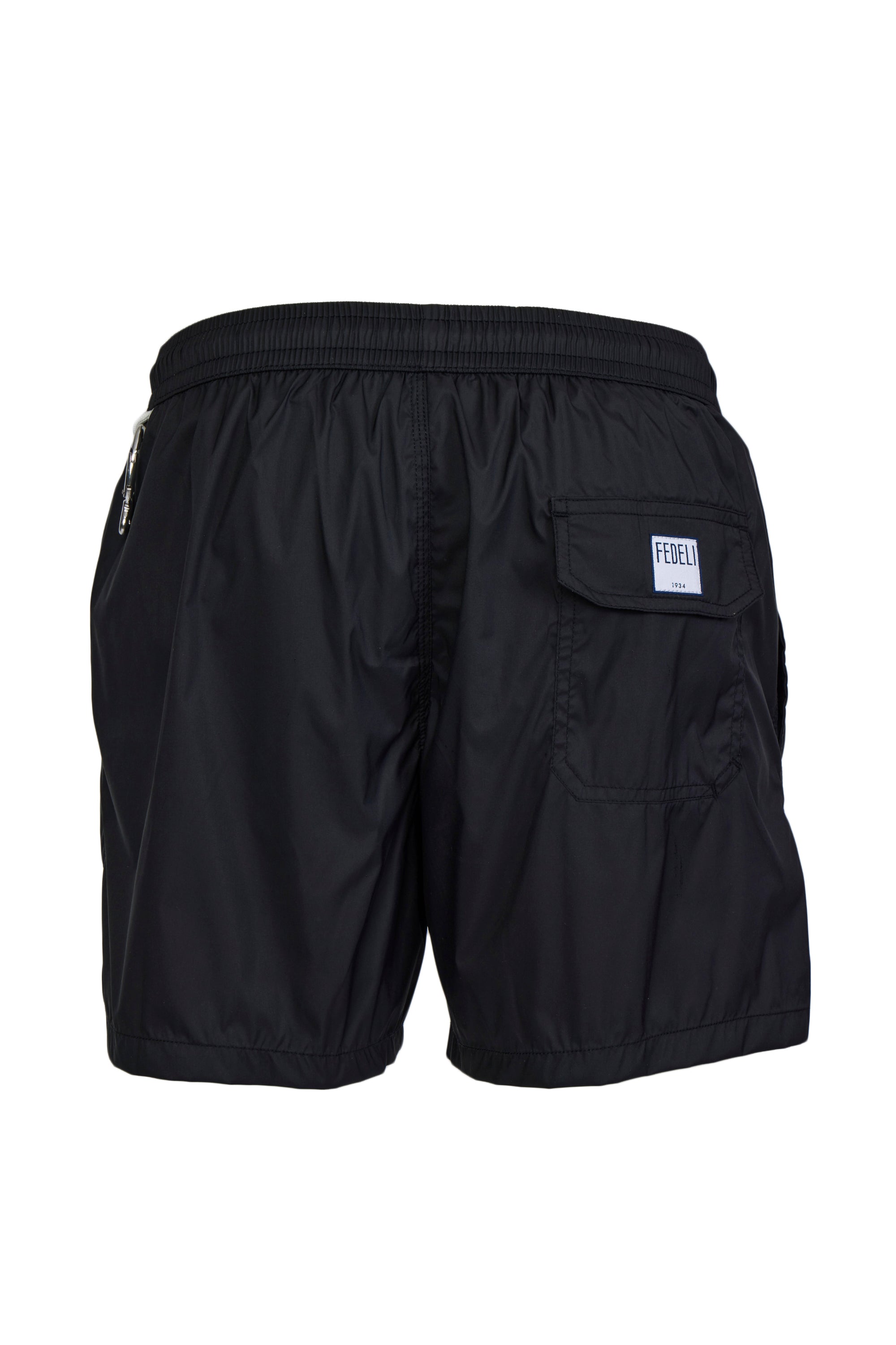 FEDELI | Madeira Plain Swim Shorts | Black