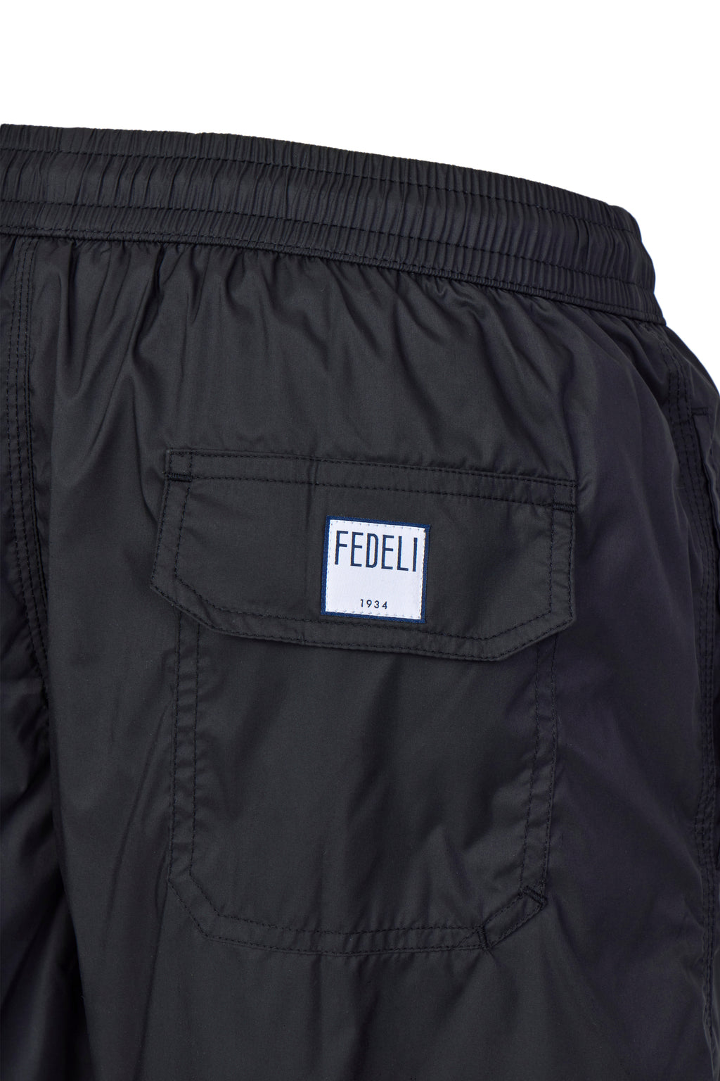 FEDELI | Madeira Plain Swim Shorts | Black