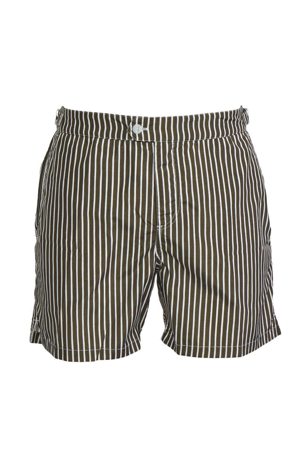 FEDELI | Daniel Striped Swim Shorts | Khaki