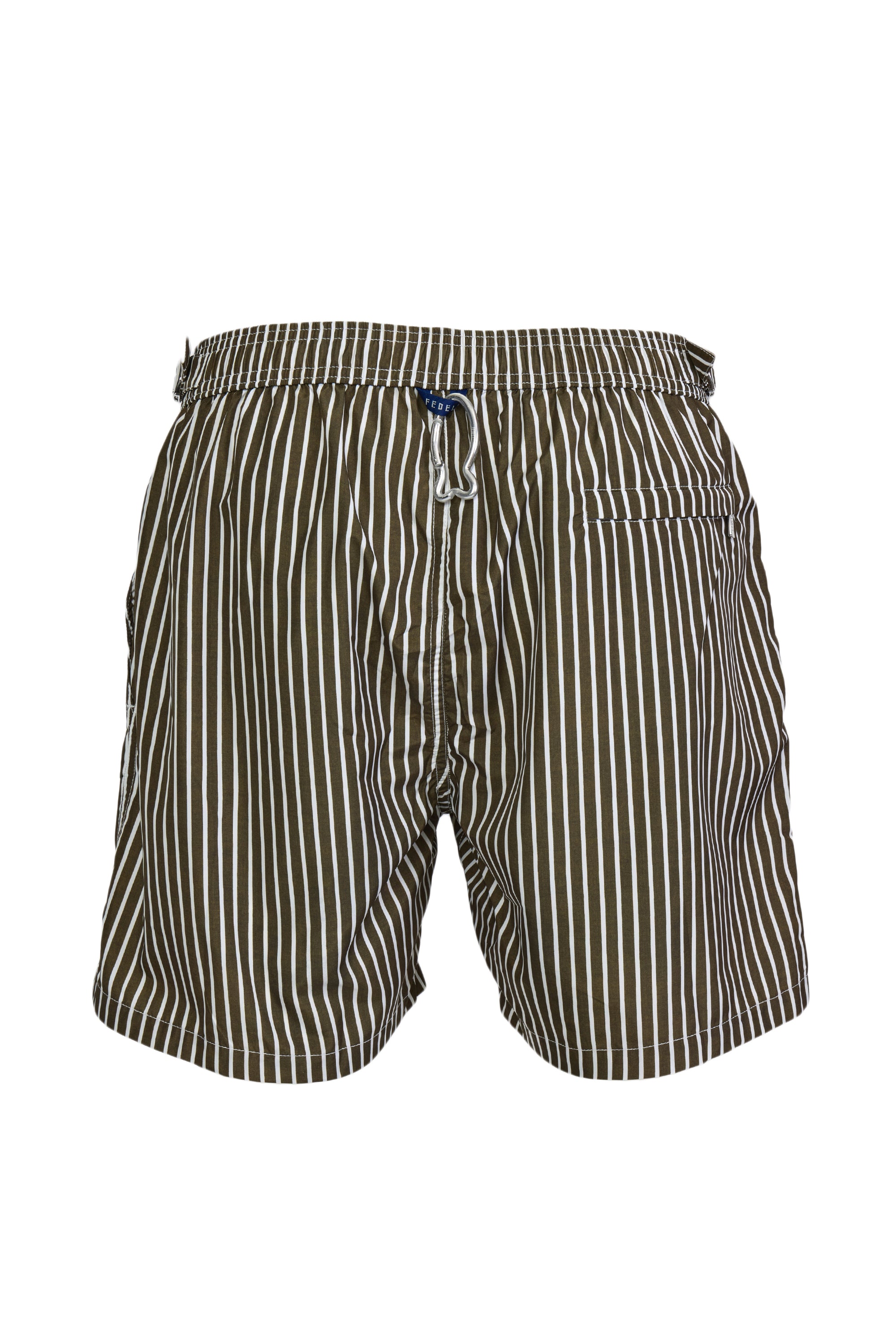 FEDELI | Daniel Striped Swim Shorts | Khaki