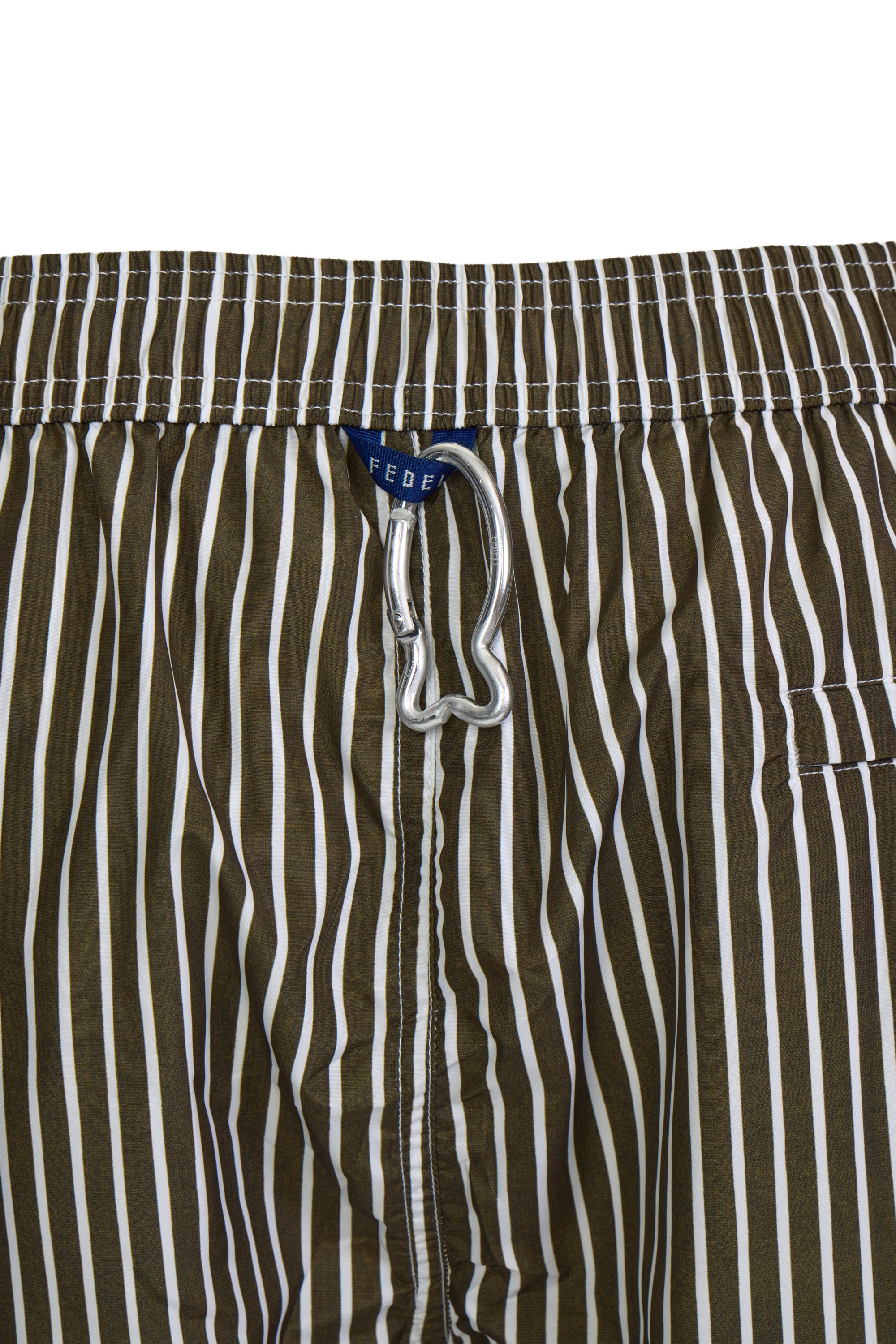 FEDELI | Daniel Striped Swim Shorts | Khaki