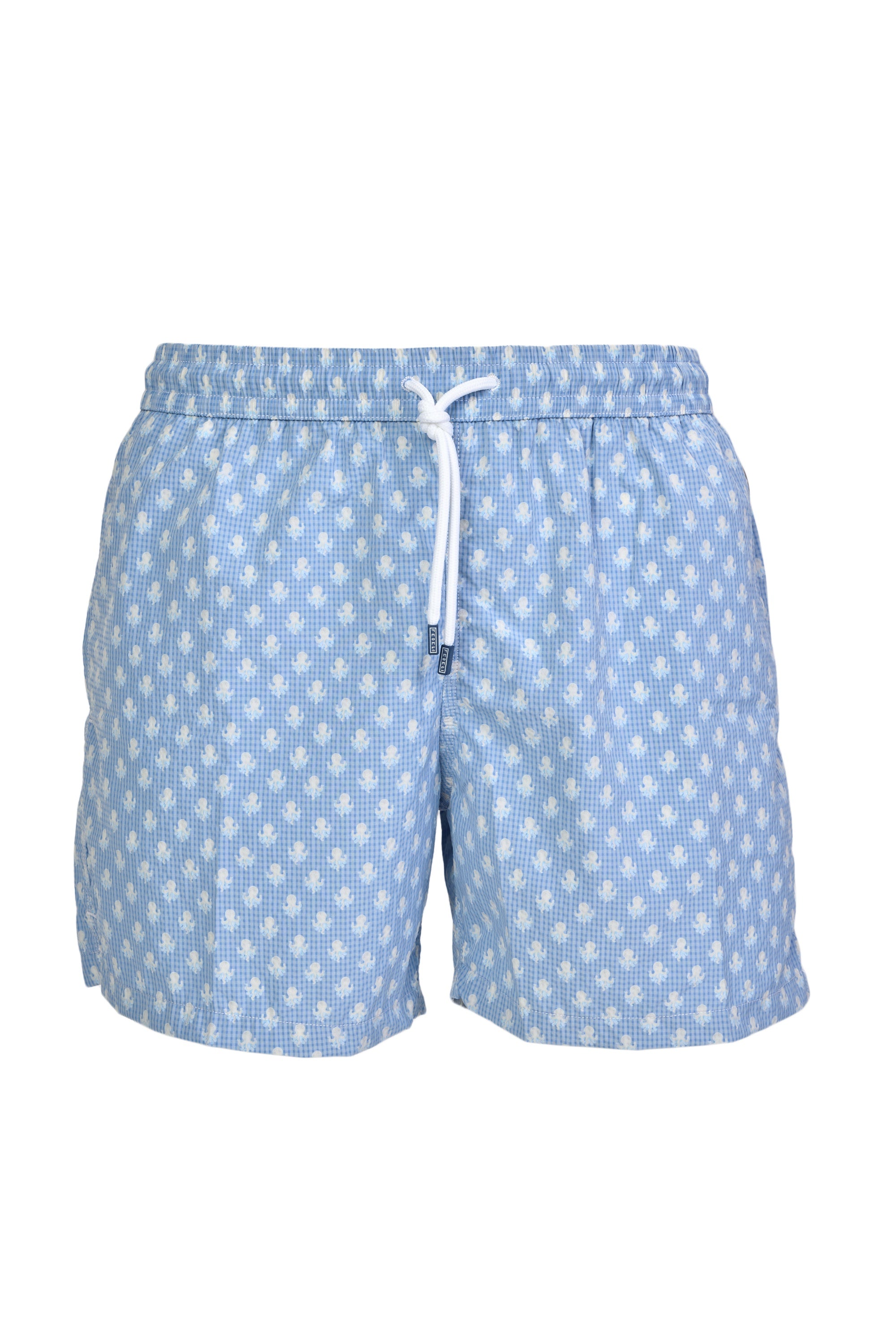 FEDELI | Madeira Tiny Octopus Swim Shorts | Pale Blue