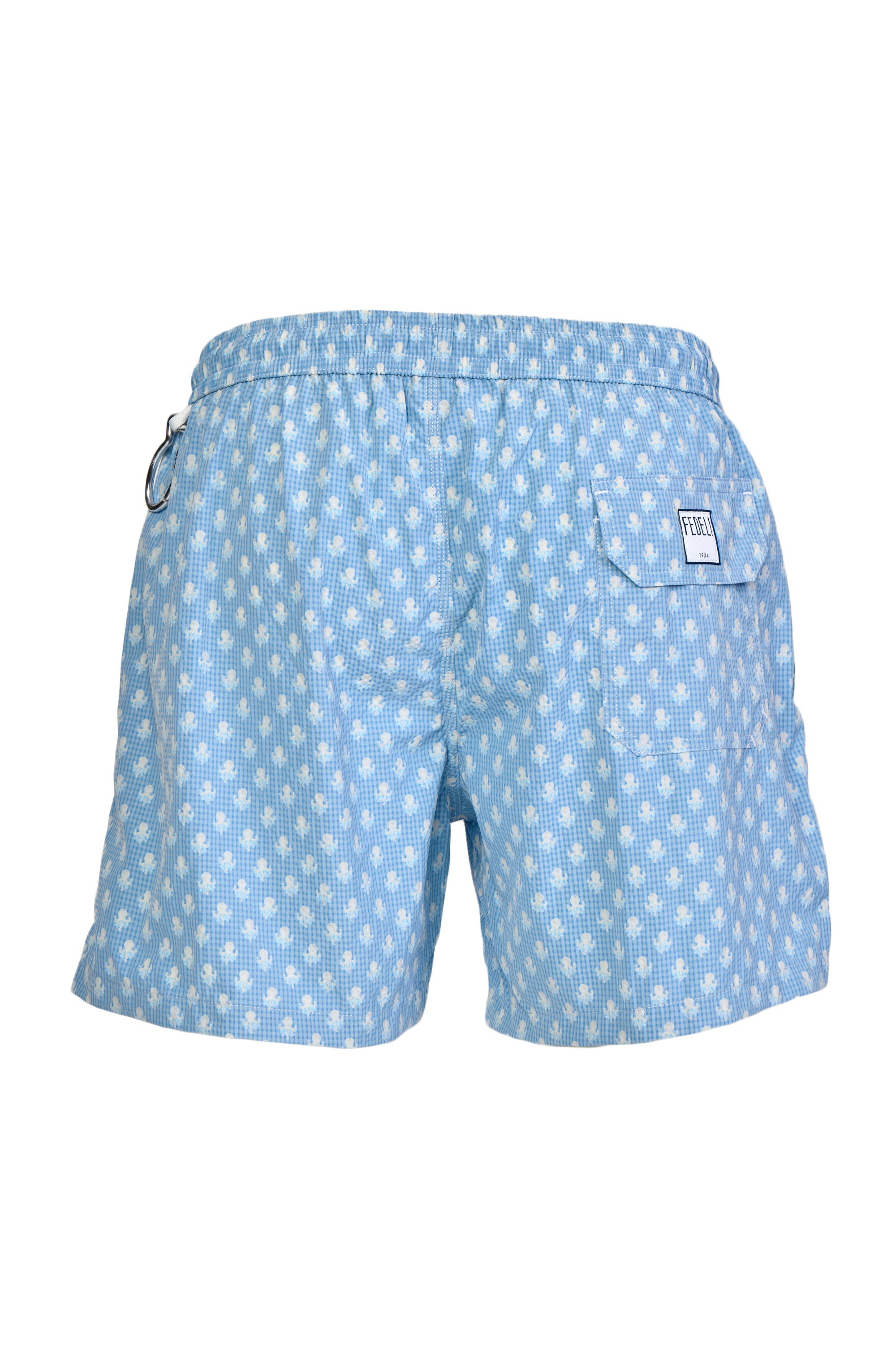 FEDELI | Madeira Tiny Octopus Swim Shorts | Pale Blue