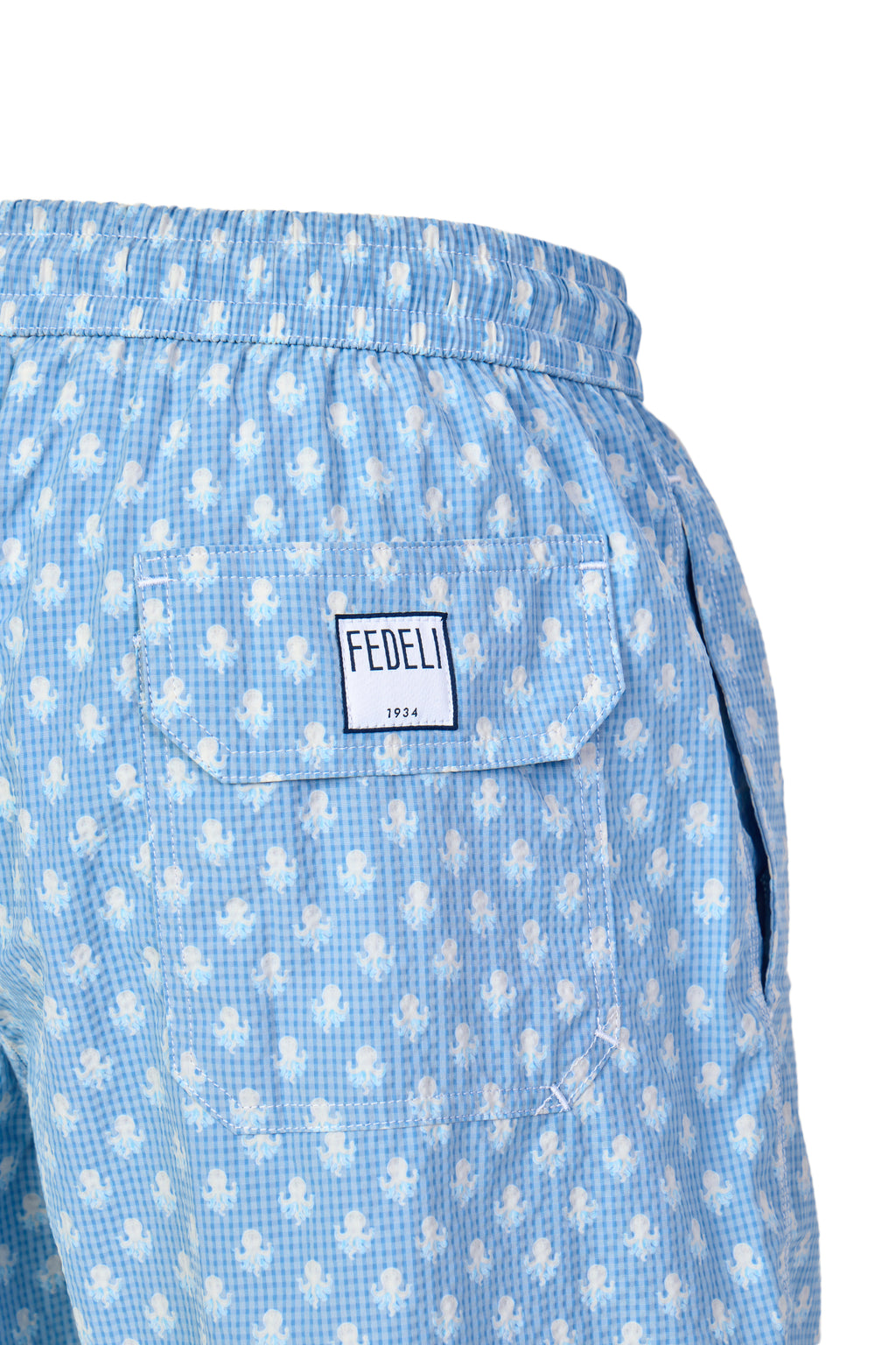 FEDELI | Madeira Tiny Octopus Swim Shorts | Pale Blue