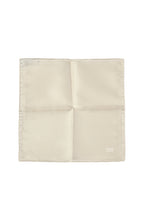 BRIONI | Silk Herringbone Pocket Square | Off-White