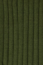 CANALI | Ribbed Cotton Socks | Olive Green