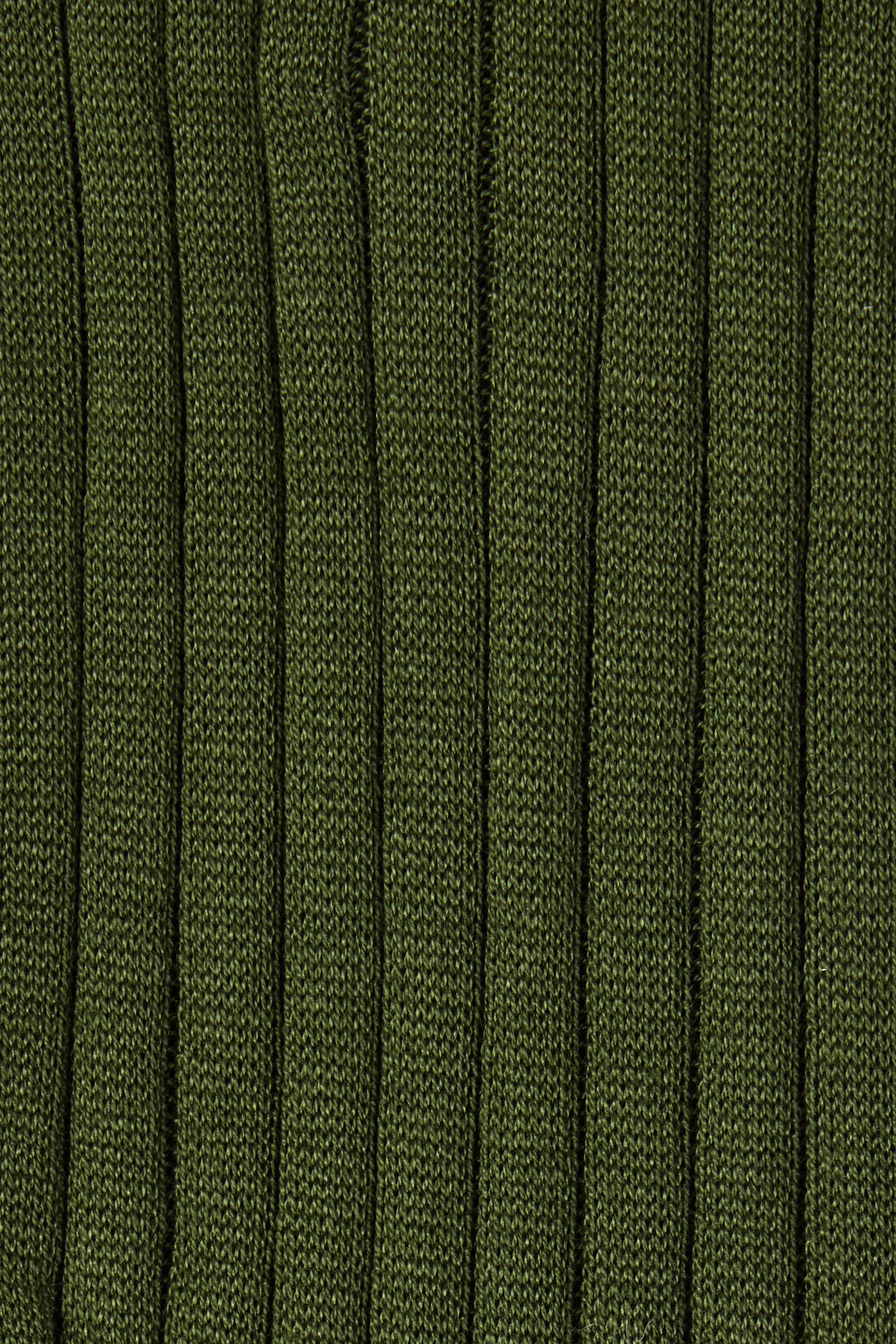 CANALI | Ribbed Cotton Socks | Olive Green