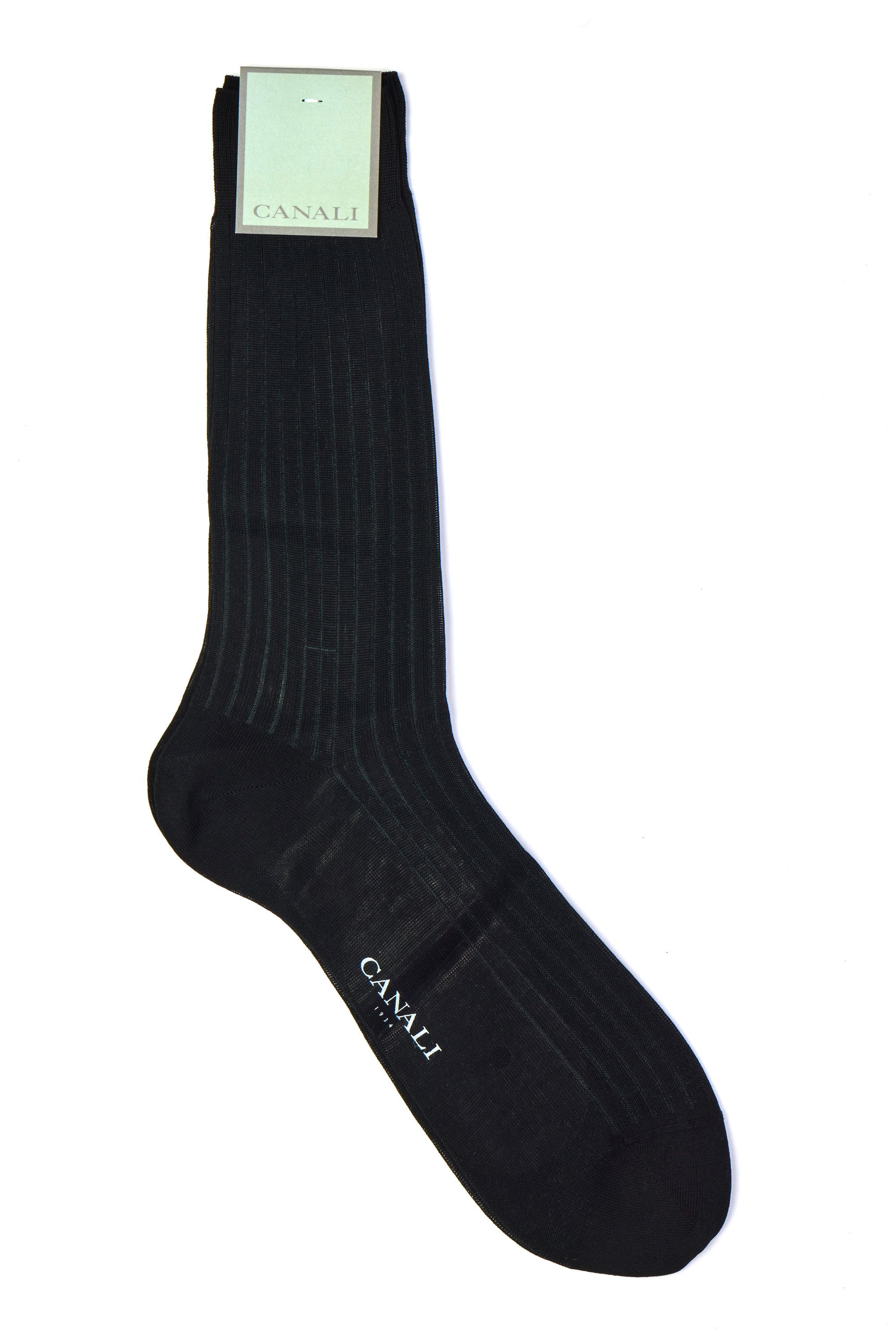 CANALI | Ribbed Two-Tone Socks | Black