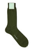 CANALI | Plain Cotton Socks | Olive Green