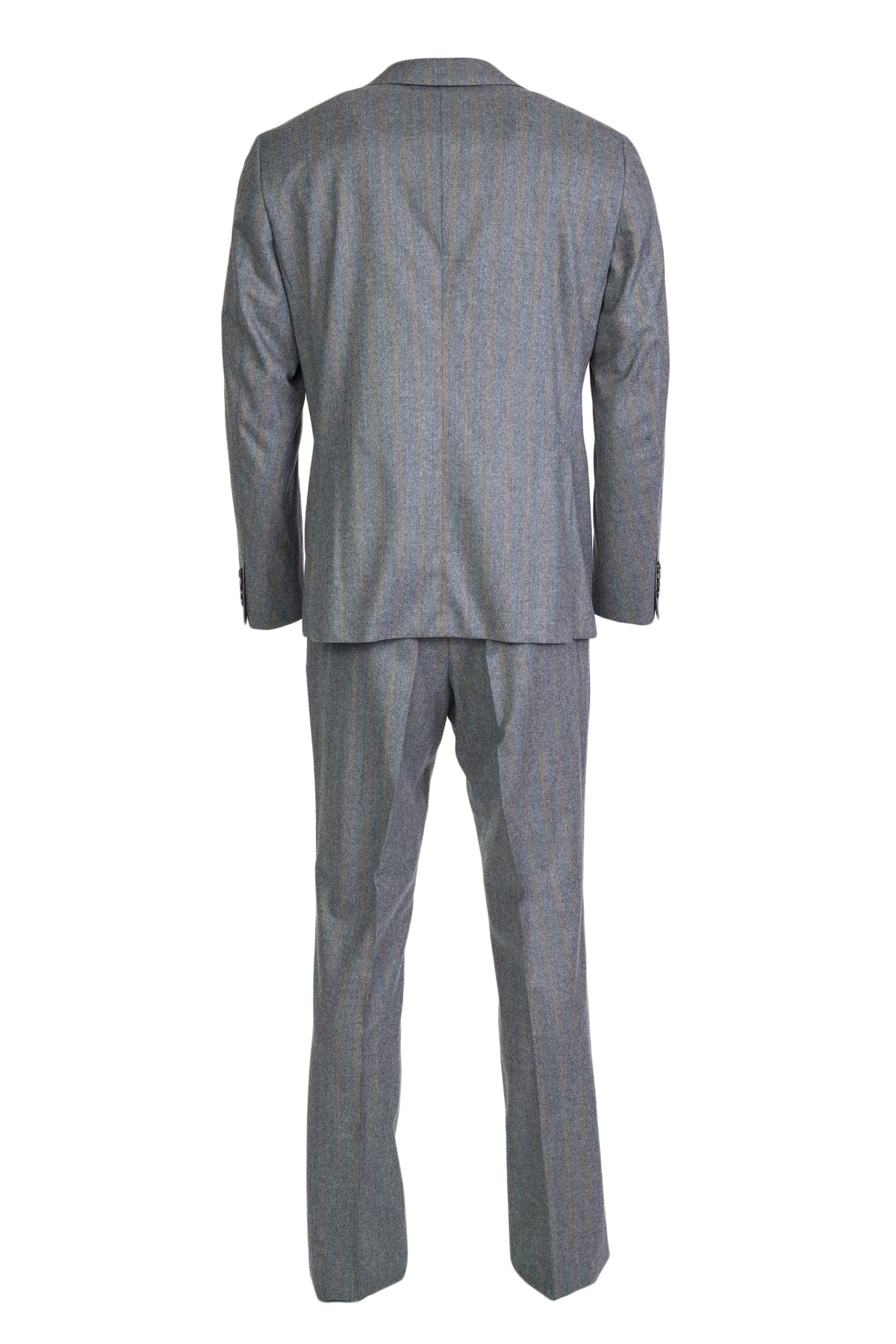 CANALI | Flannel Stripe Suit | Grey & Brown