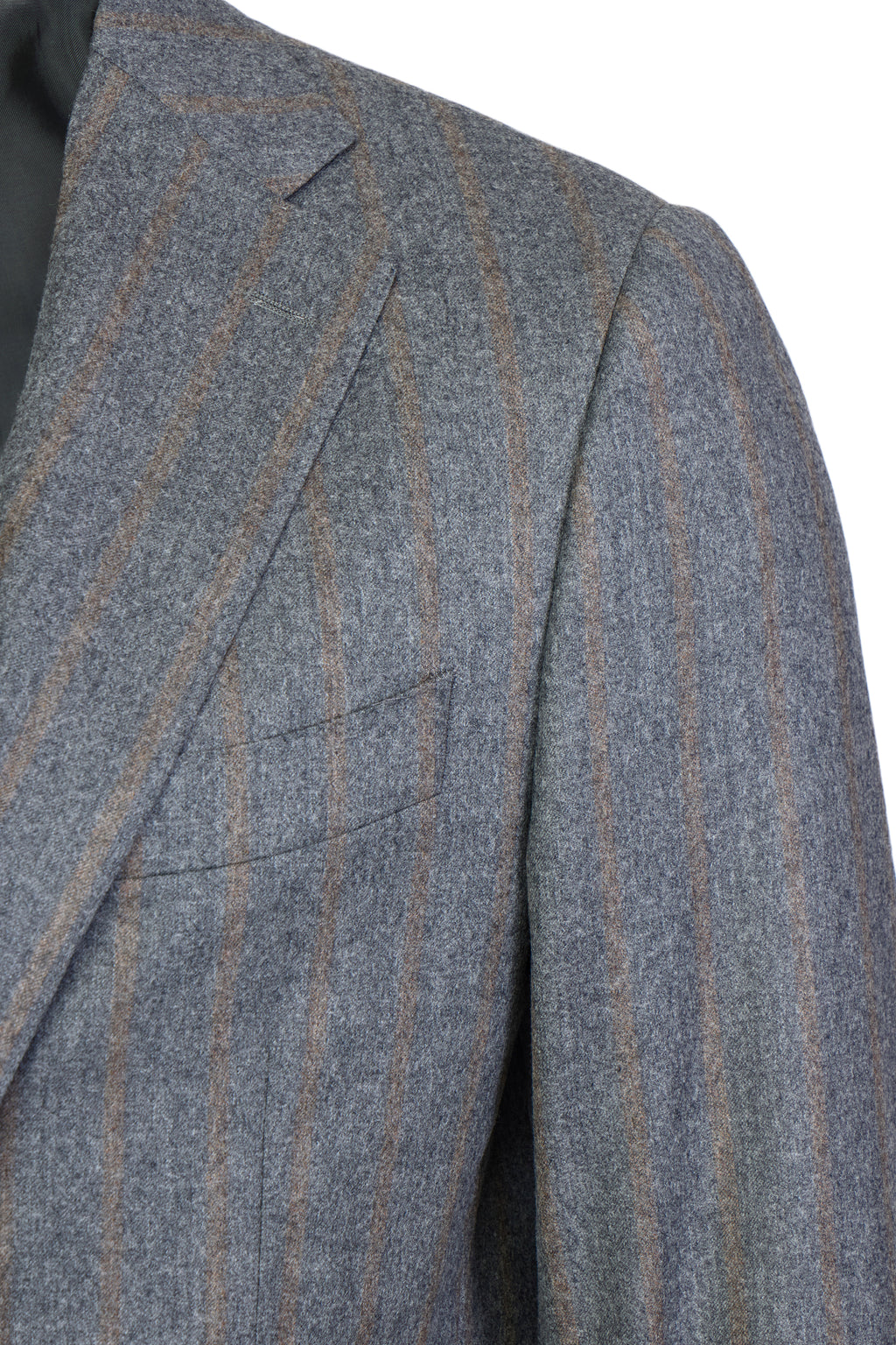 CANALI | Flannel Stripe Suit | Grey & Brown