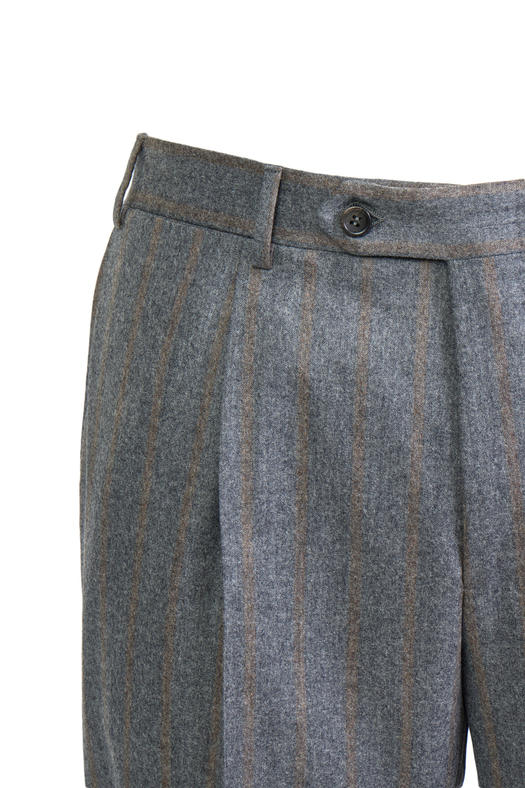 CANALI | Flannel Stripe Suit | Grey & Brown