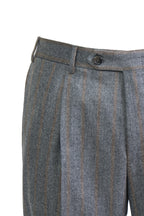 CANALI | Flannel Stripe Suit | Grey & Brown