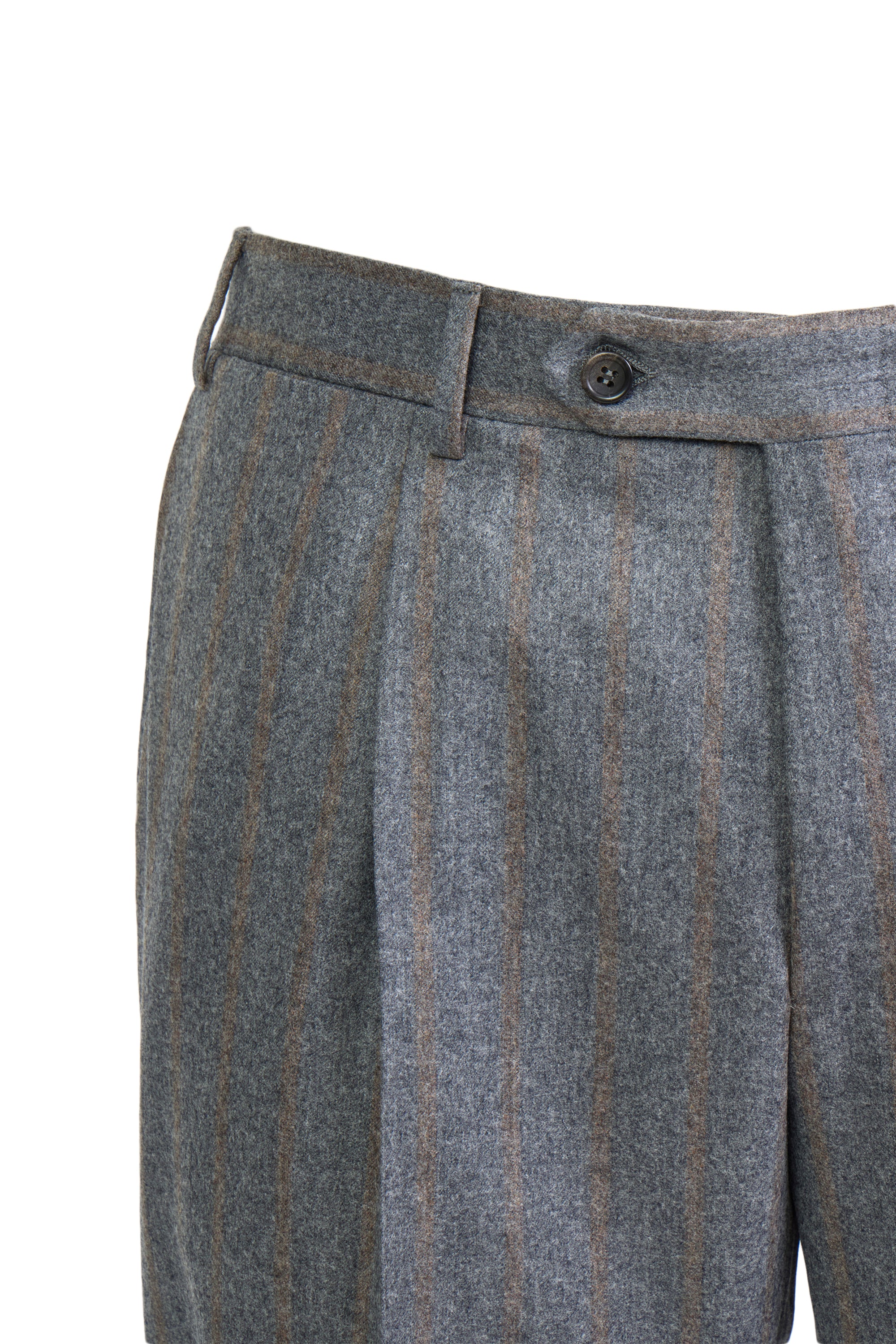 CANALI | Flannel Stripe Suit | Grey & Brown