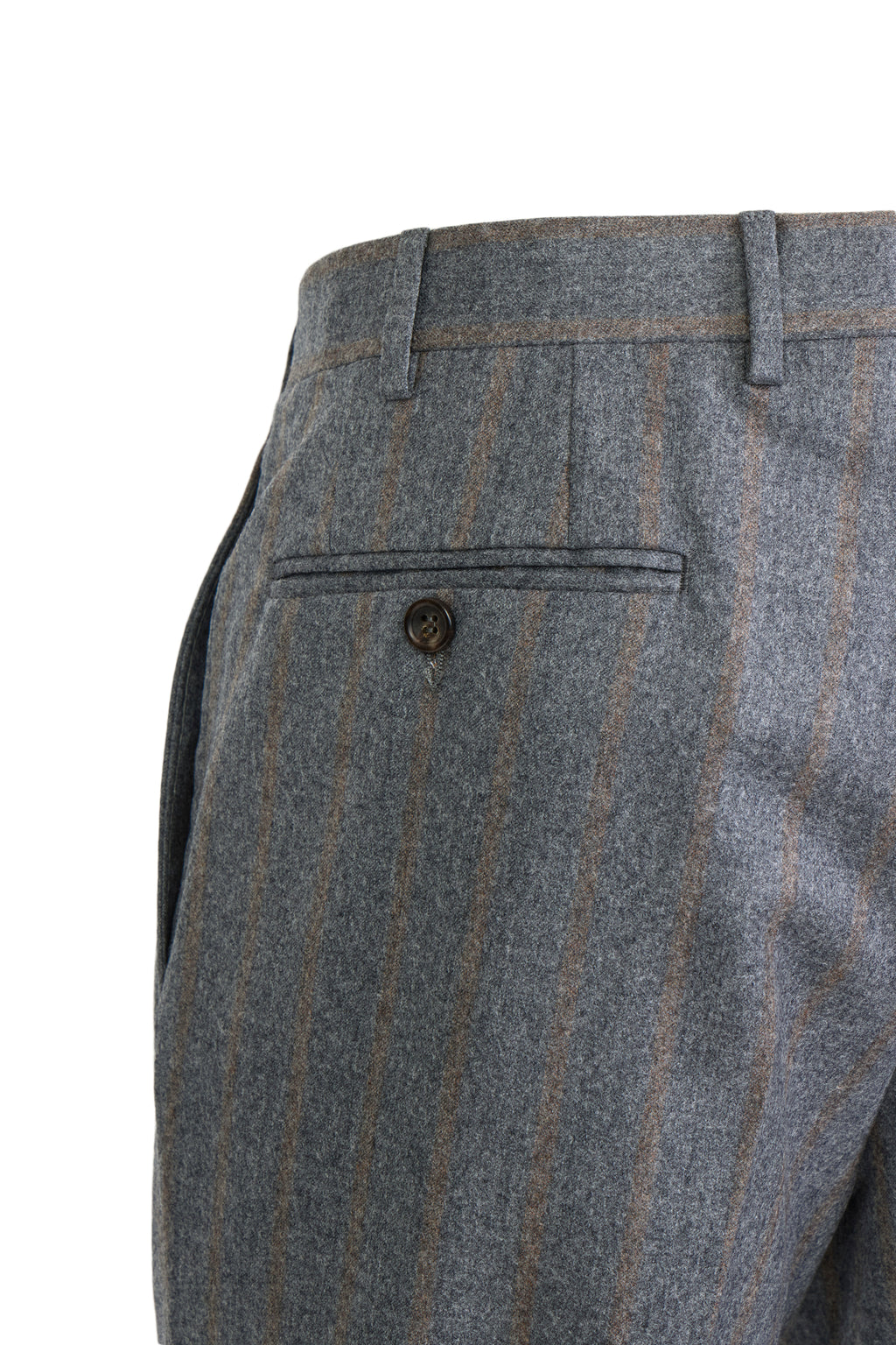 CANALI | Flannel Stripe Suit | Grey & Brown