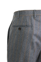 CANALI | Flannel Stripe Suit | Grey & Brown