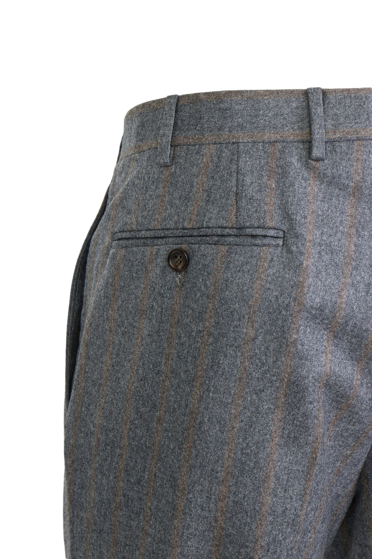 CANALI | Flannel Stripe Suit | Grey & Brown