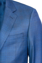 CANALI | Electric Blue Check Suit | Charcoal-Blue