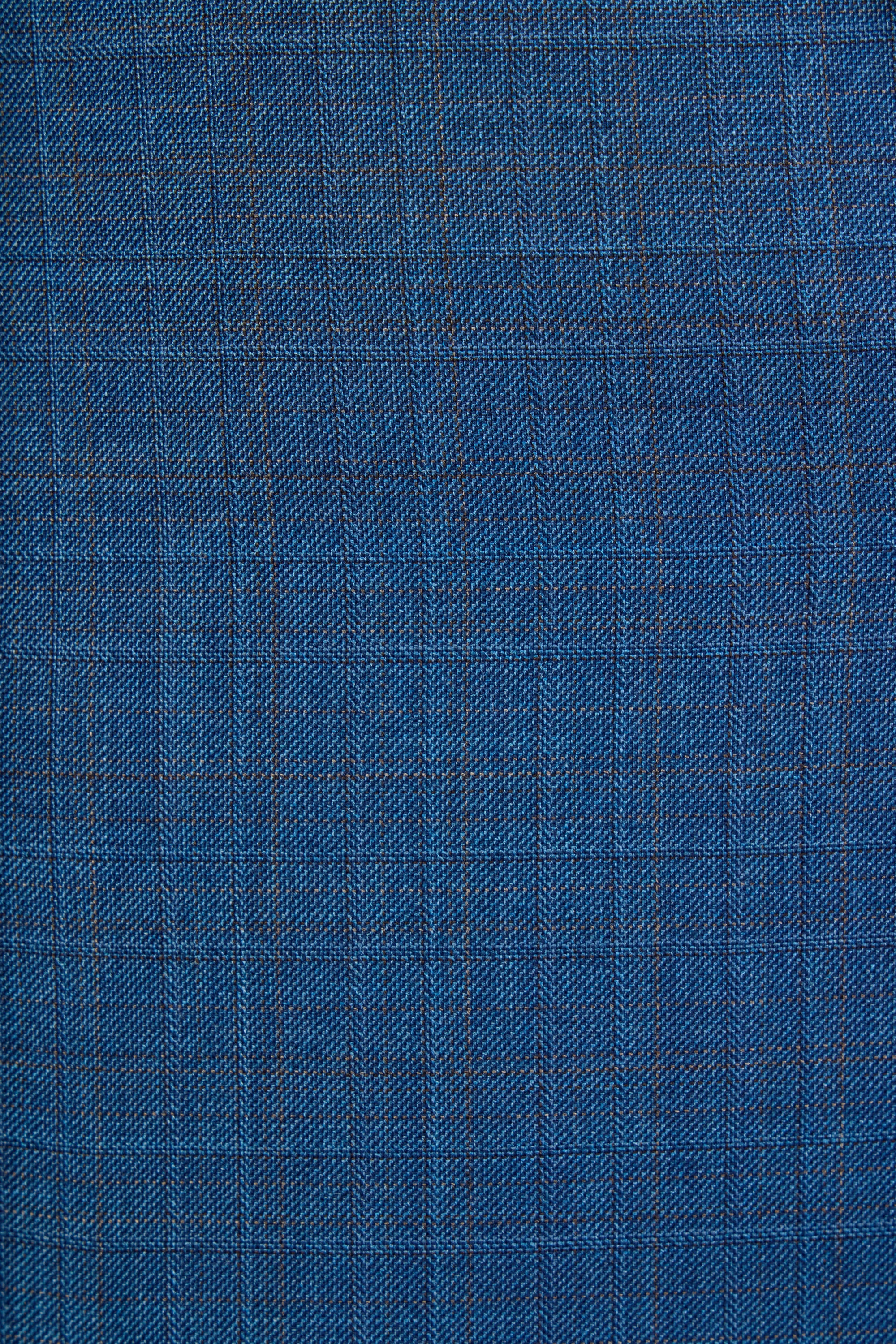 CANALI | Subtle Brown Check Suit | Mid-Blue