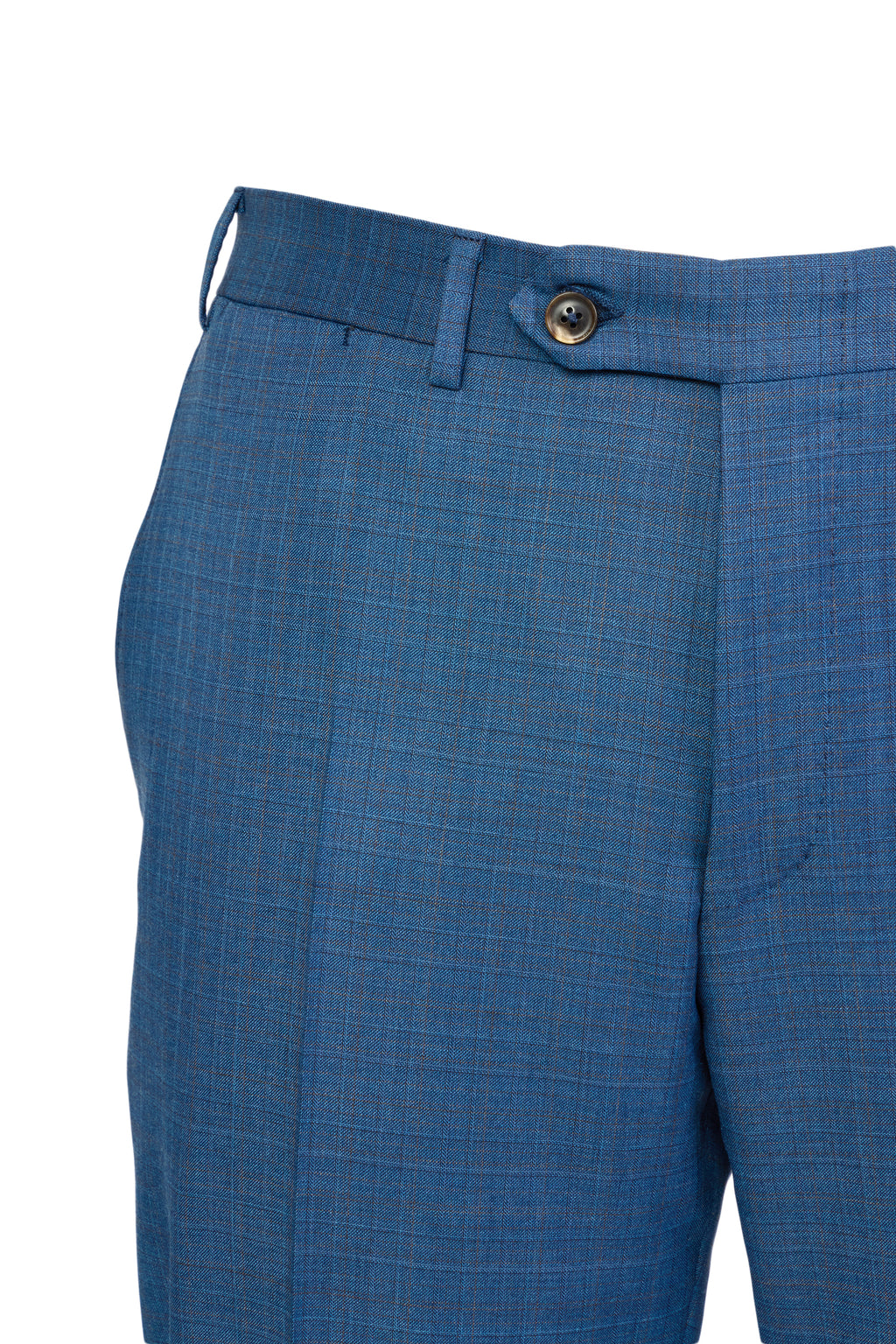 CANALI | Subtle Brown Check Suit | Mid-Blue