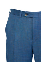 CANALI | Subtle Brown Check Suit | Mid-Blue