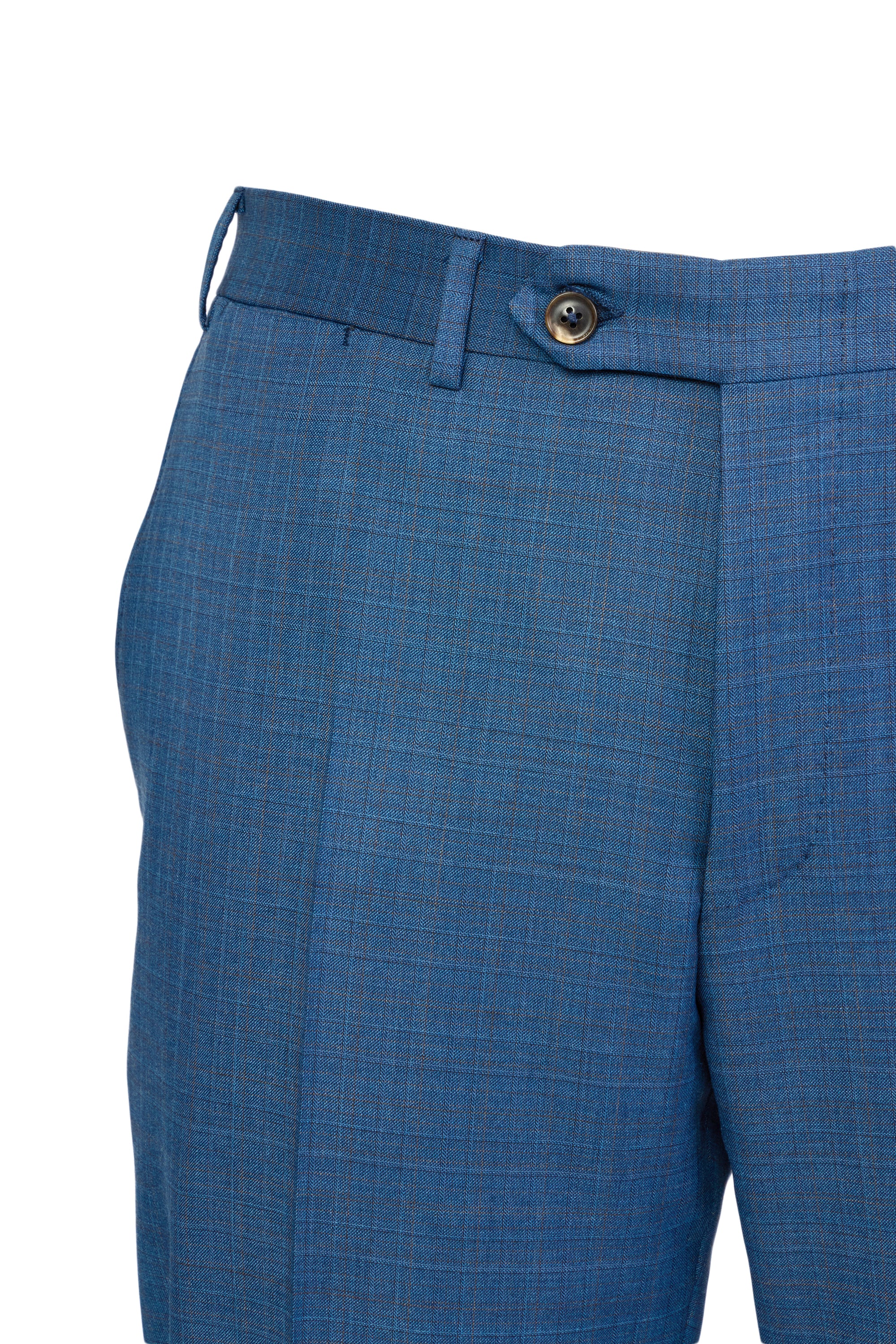 CANALI | Subtle Brown Check Suit | Mid-Blue