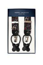 ALBERT THURSTON | Large Paisley 2-In-1 Braces | Black & Red